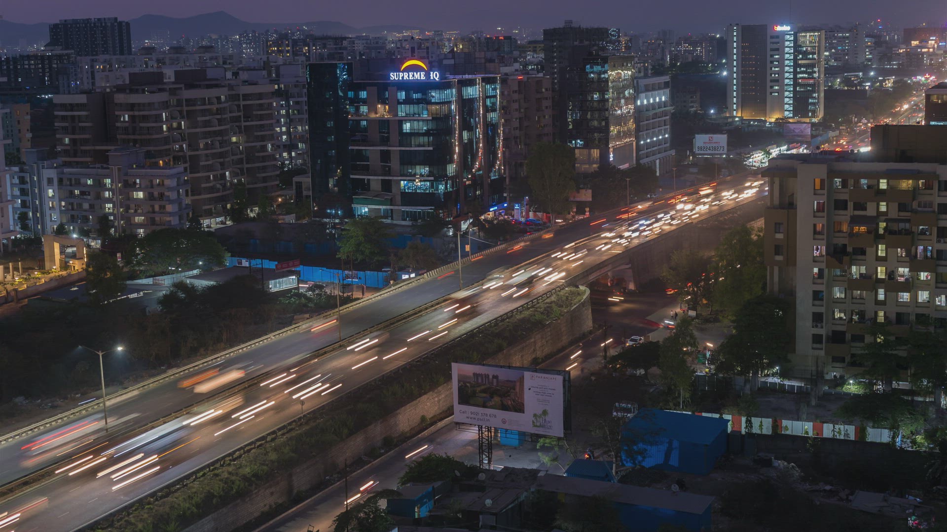 Busy Highway Traffic Time Lapse on Mumbai-Pune-Bengaluru National Highway, Maharashtra, India