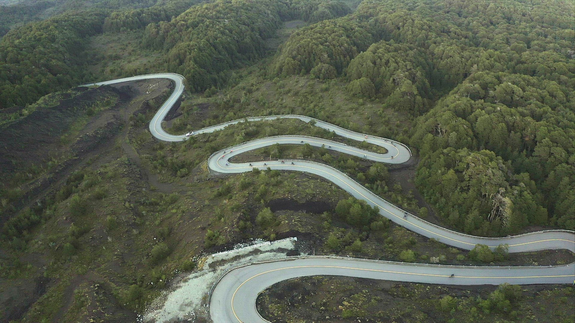 Winding road in mountain landscape, Chile