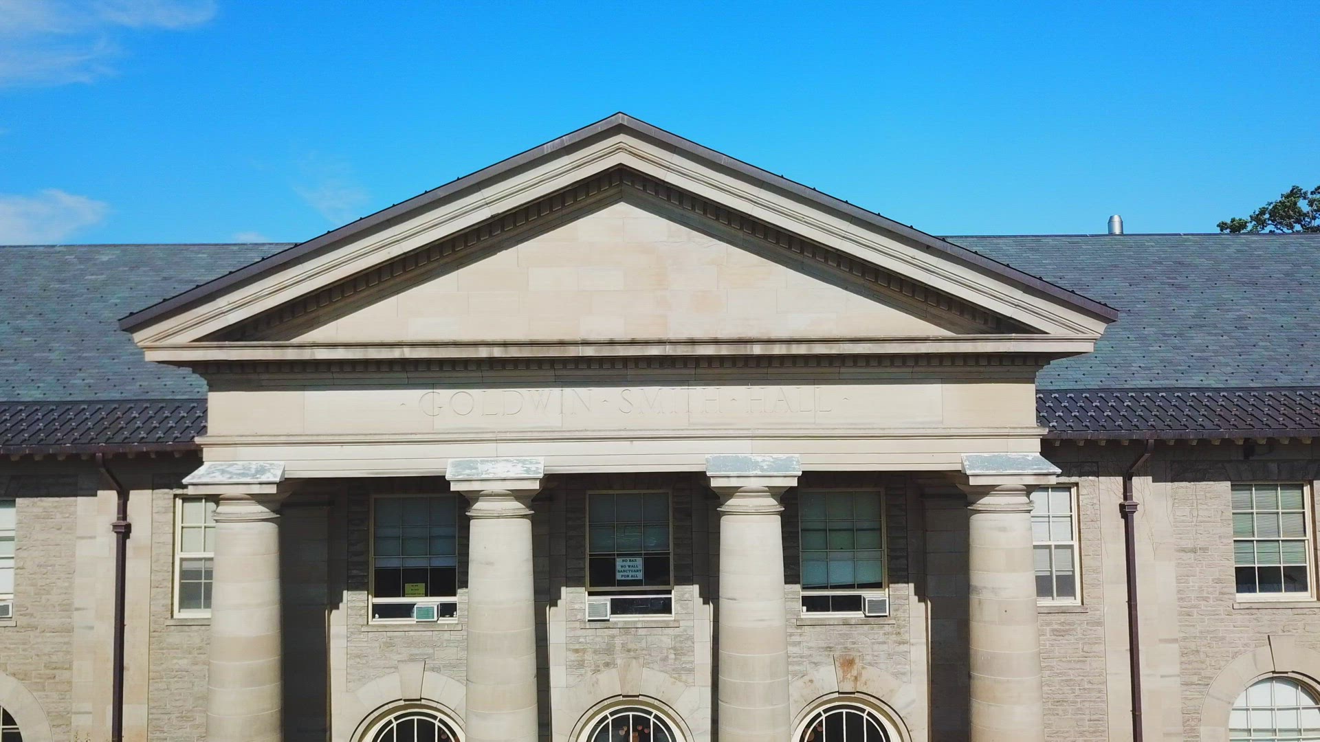 Aerial View of Goldwin Smith Hall at Cornell University