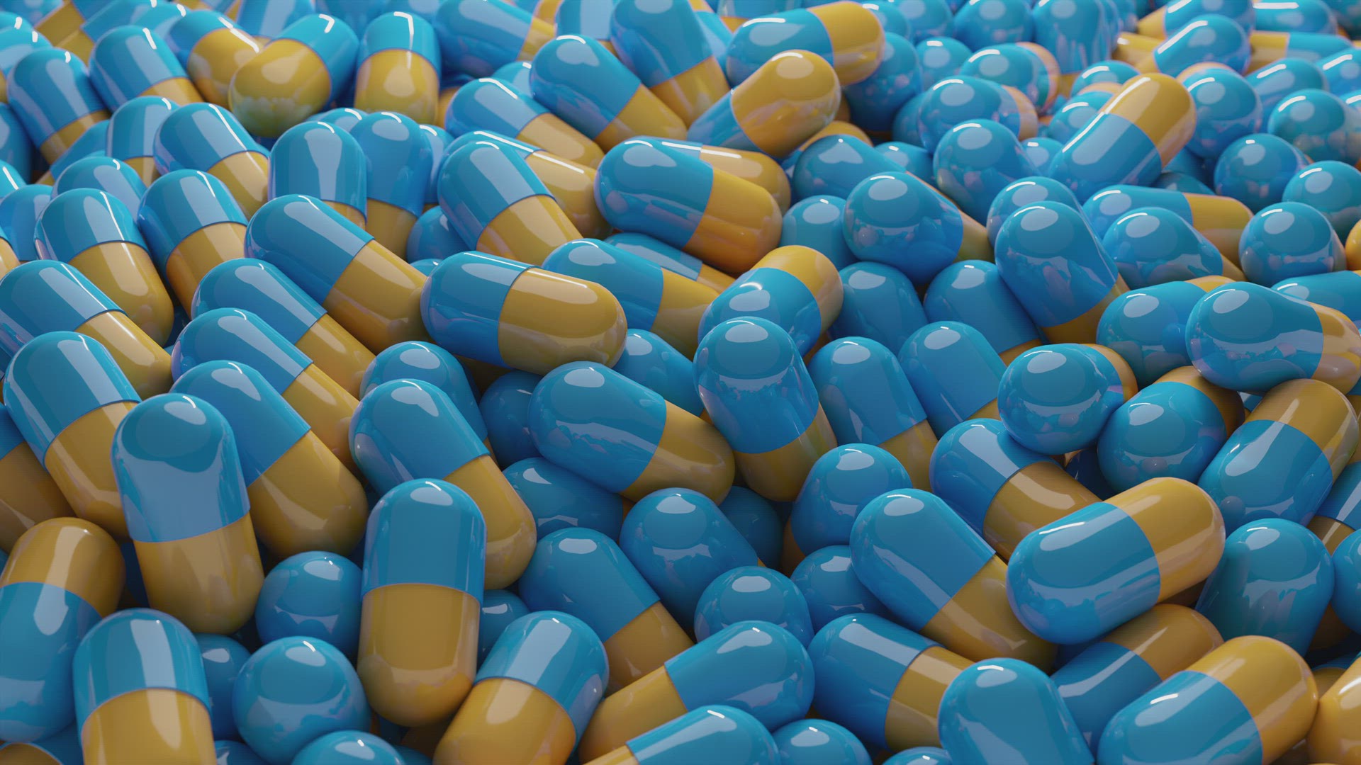 Background With Orange And Cyan Pills