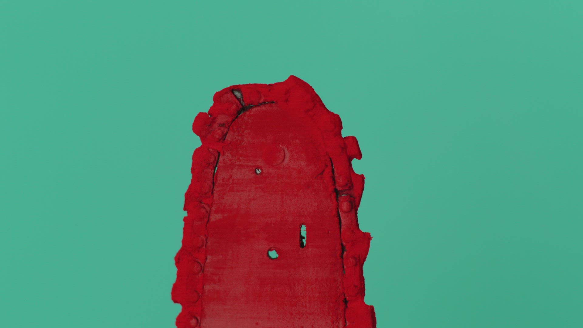 Detail of red chainsaw