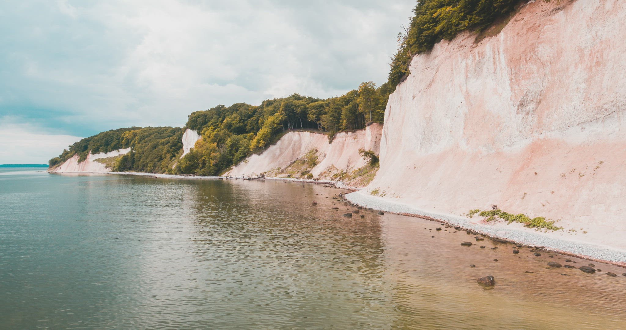 white cliffs Rügen Germany nature ocean seascape aerial 4k