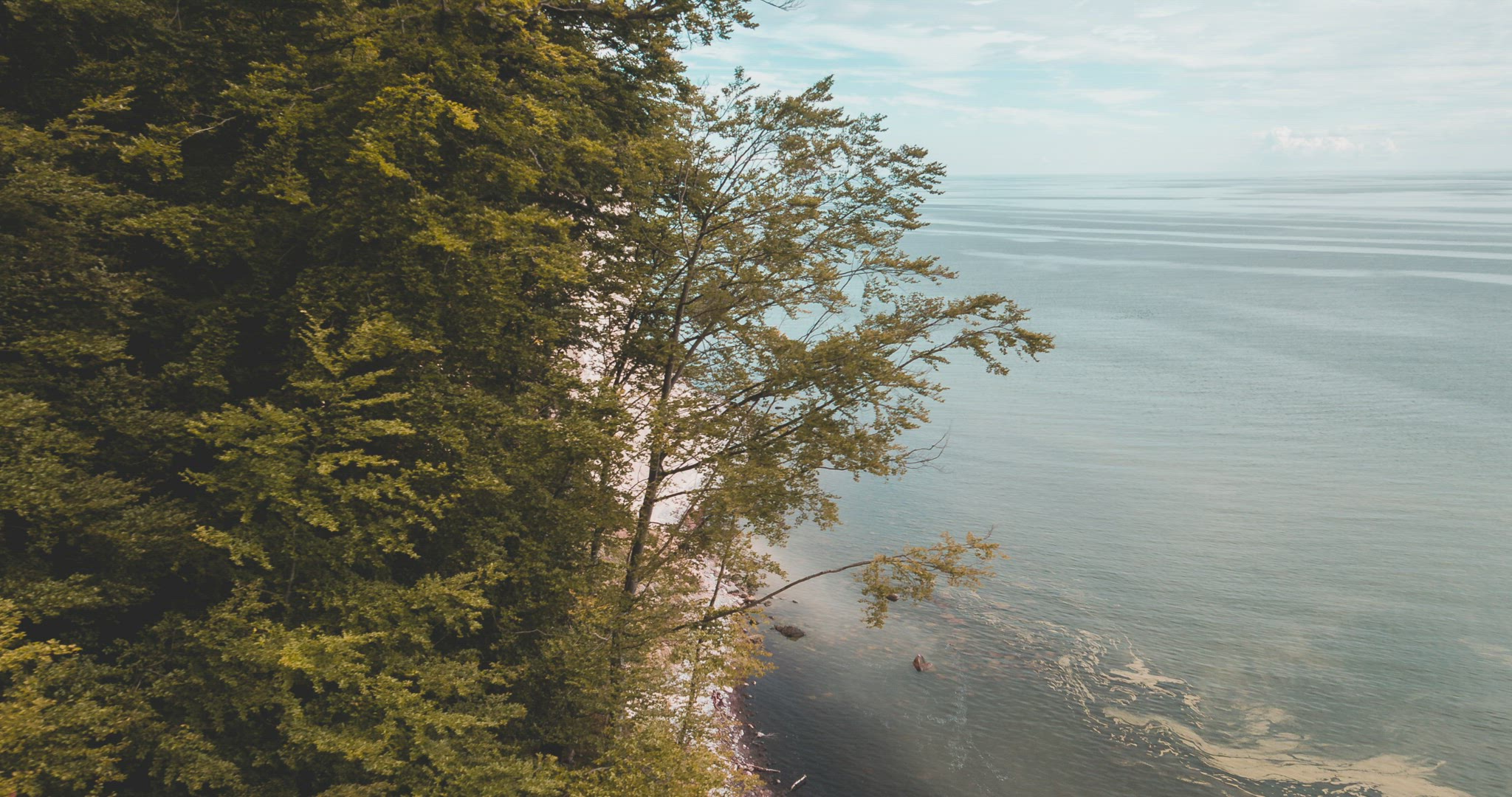 white cliffs Rügen Germany nature ocean seascape aerial reveal 4k