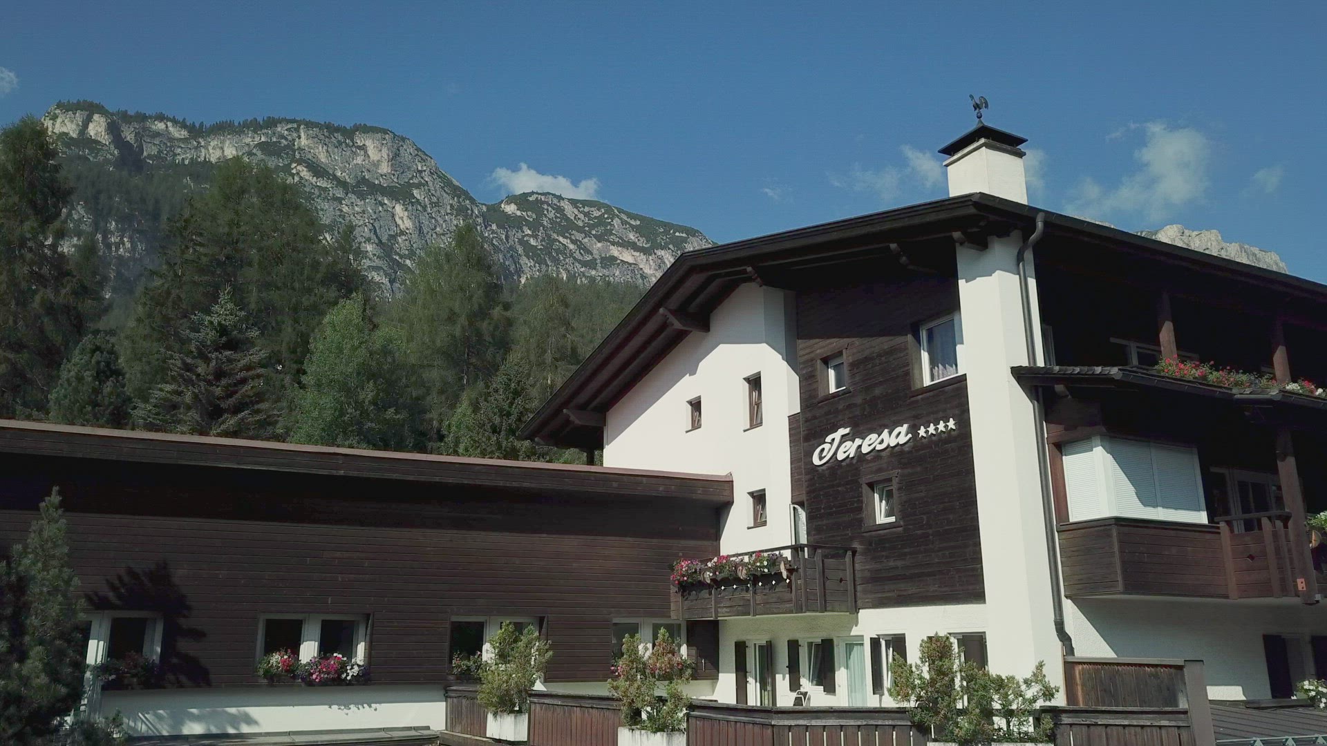 Exterior of mountain resort, Alta Badia, Italy