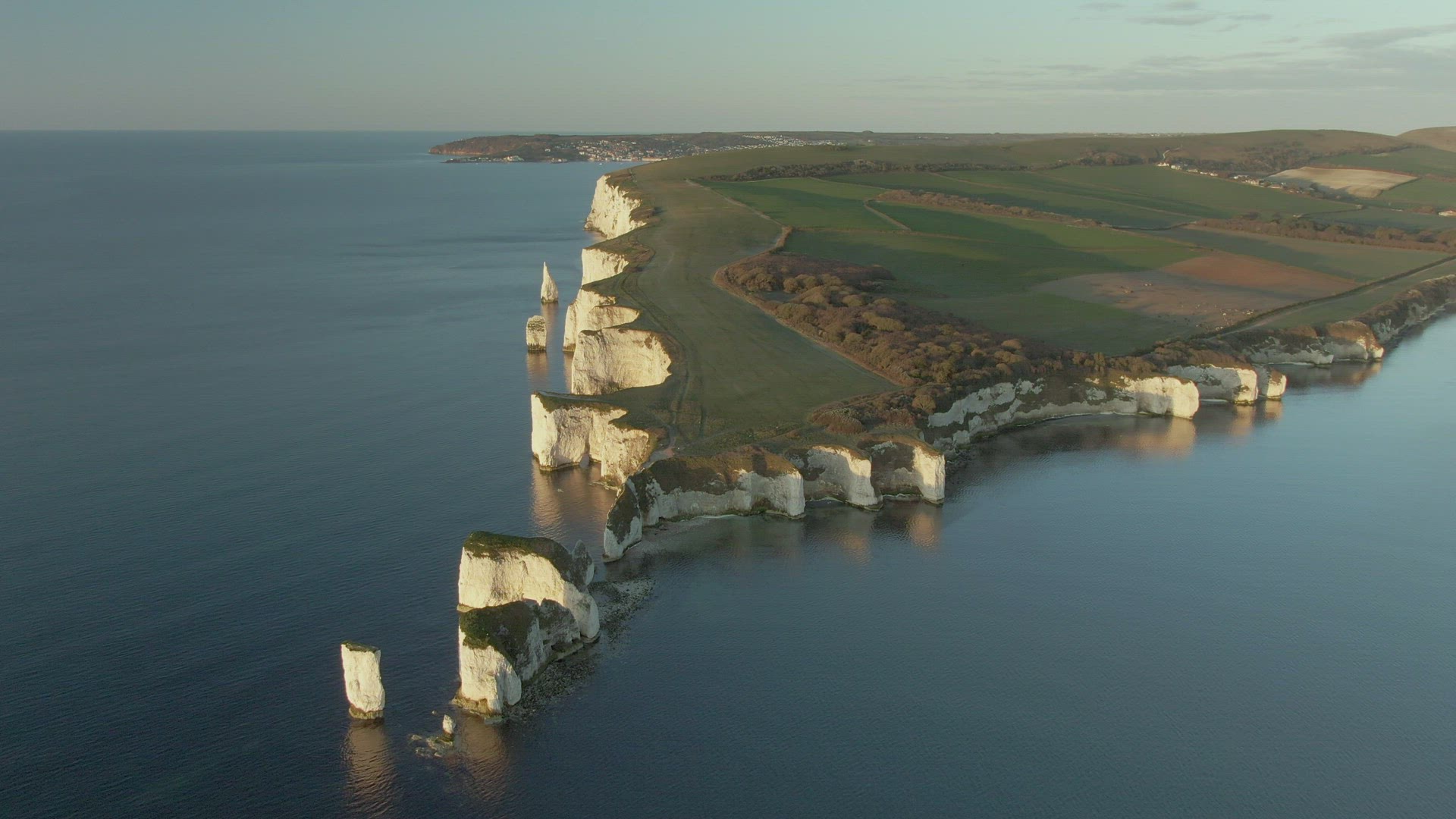 White cliffs and English Channel, Dorset, UK