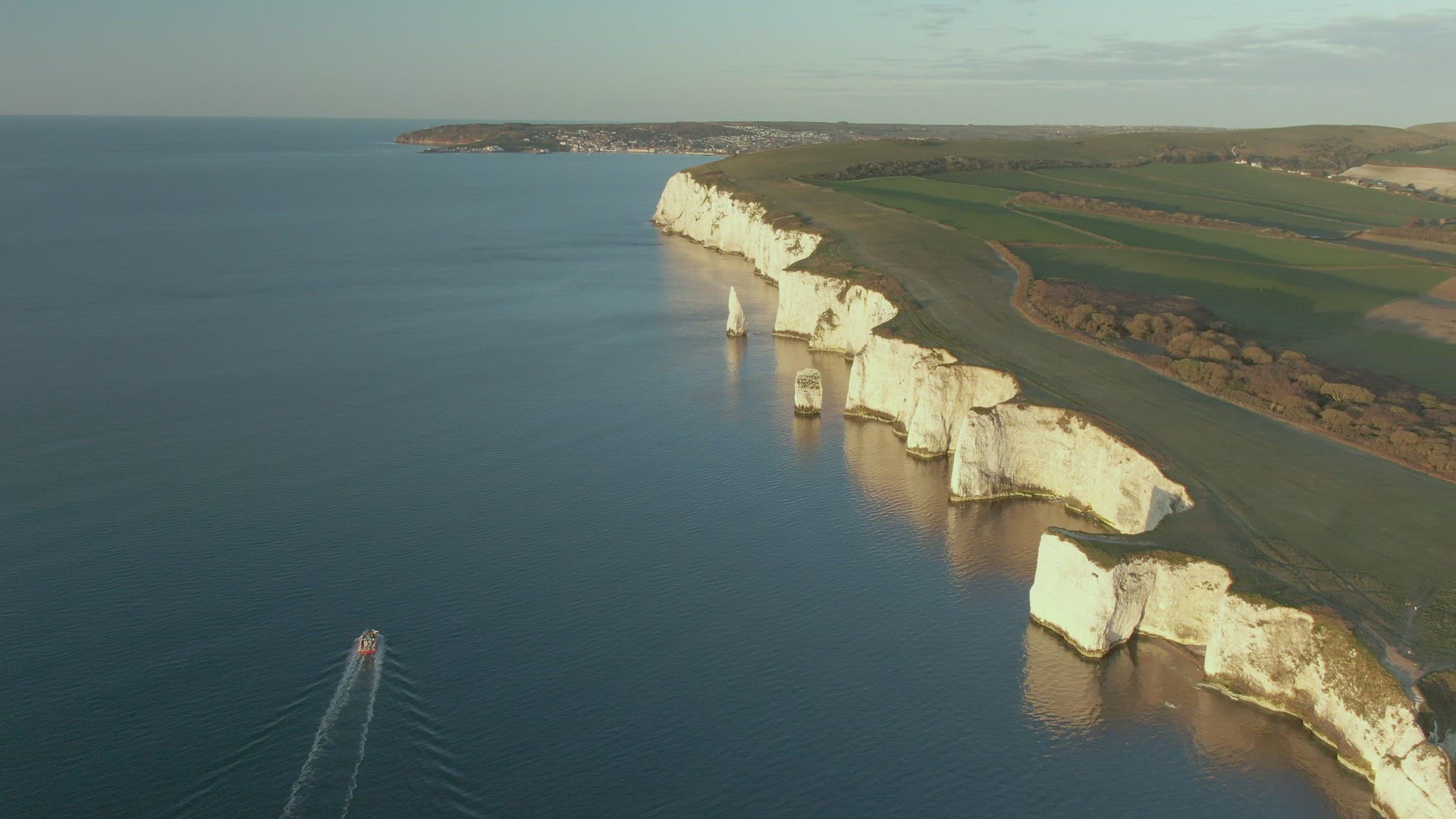 White cliffs and English Channel, Dorset, UK