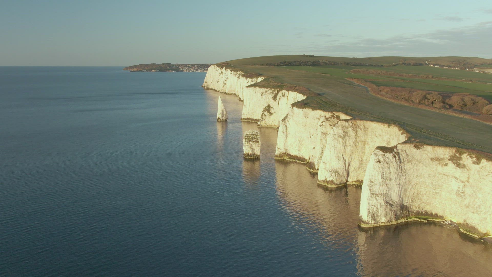 White cliffs and English Channel, Dorset, UK