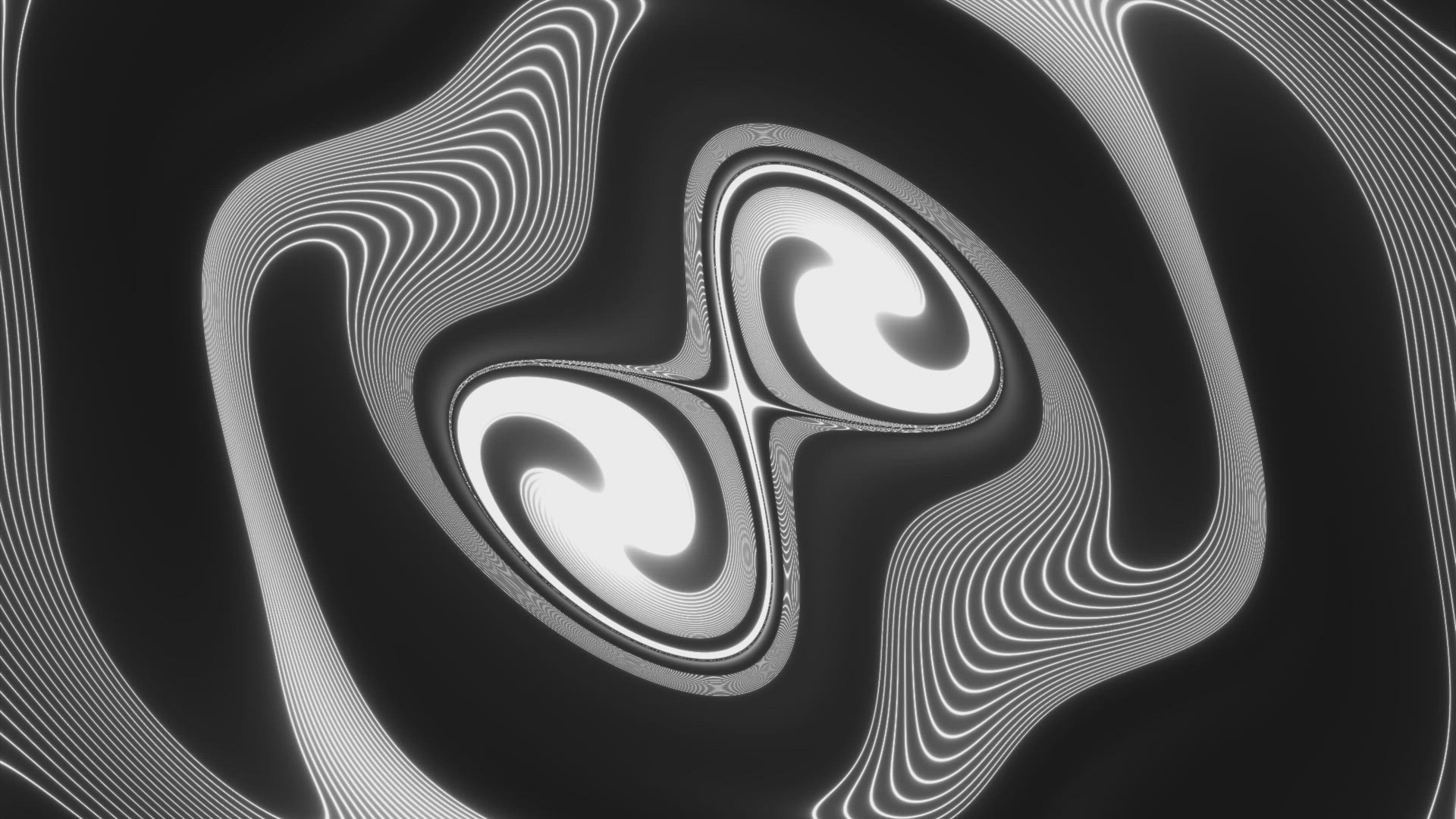 Fluid dynamic based line work, animation