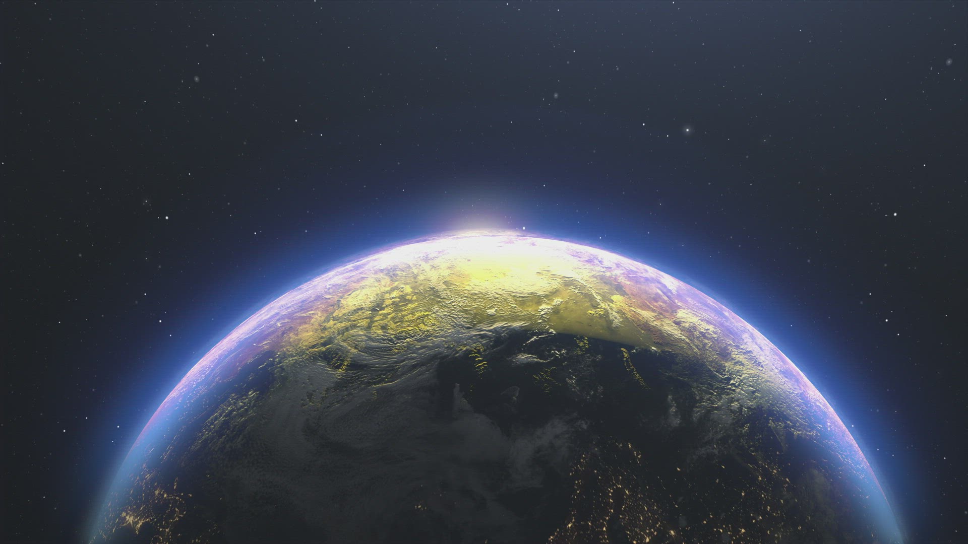 Sun rising above planet Earth
