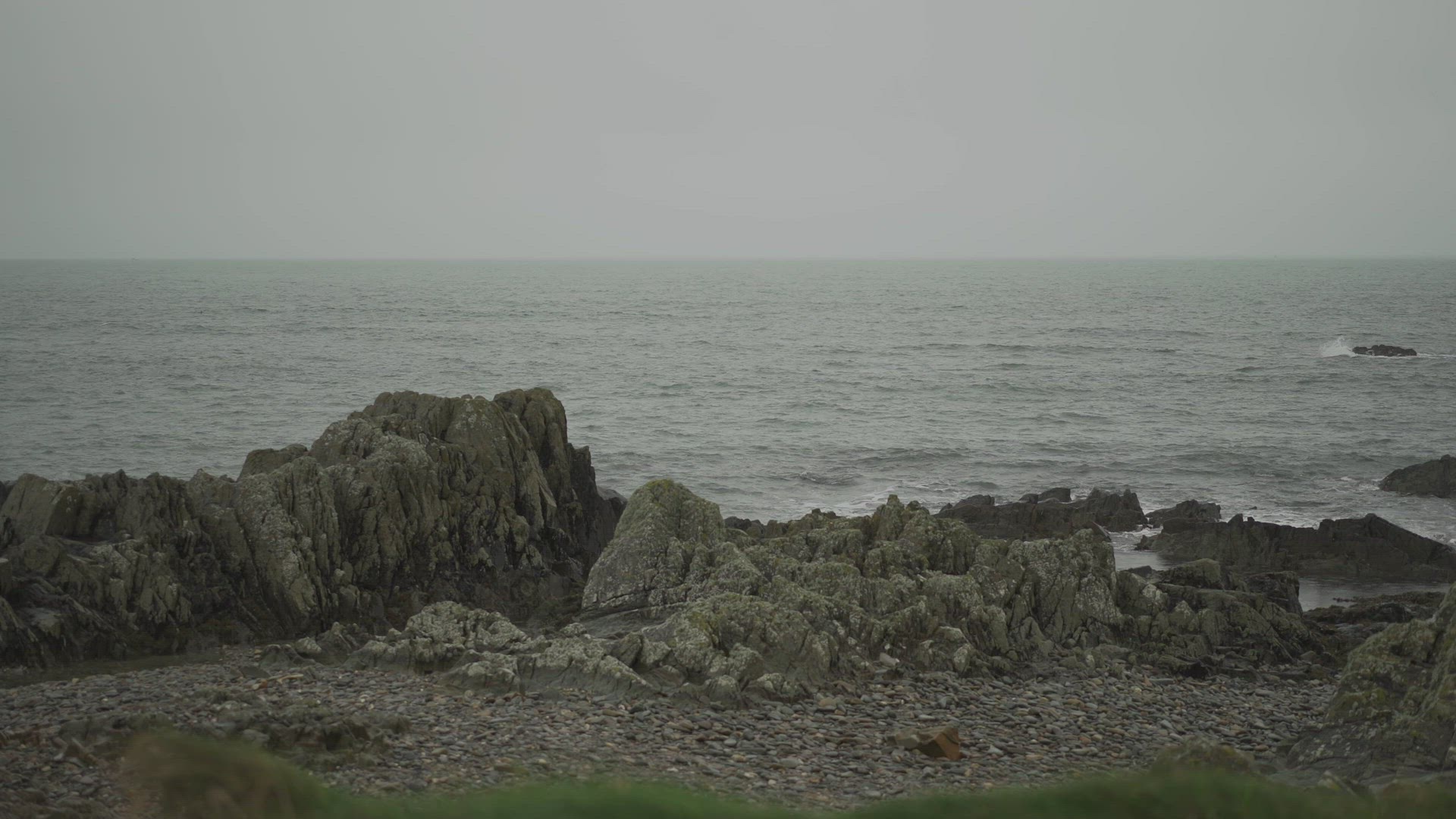 Rocky coast and sea, Belfast, Northern Ireland