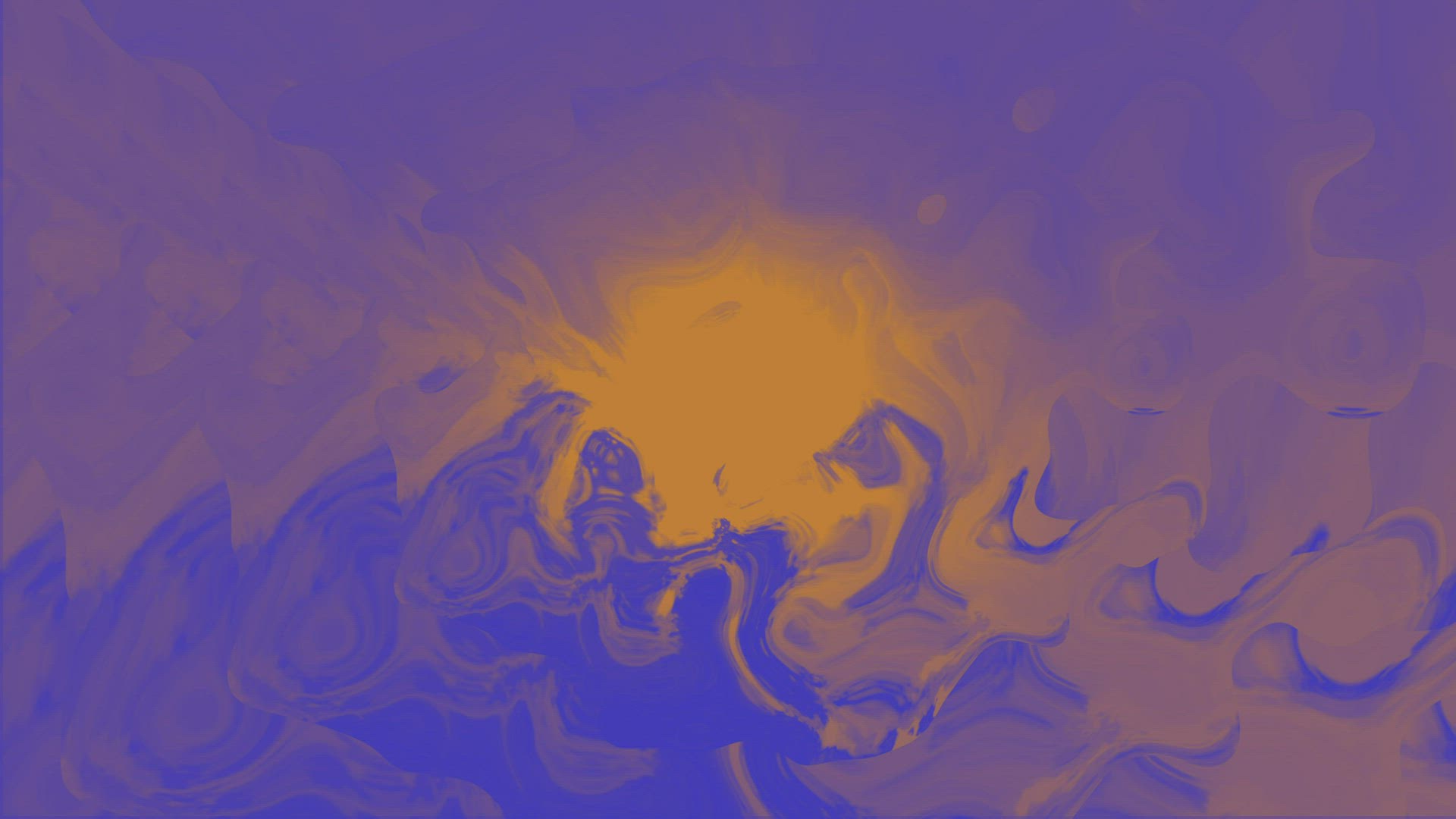 Orange light waves in center with navy ripples, animation