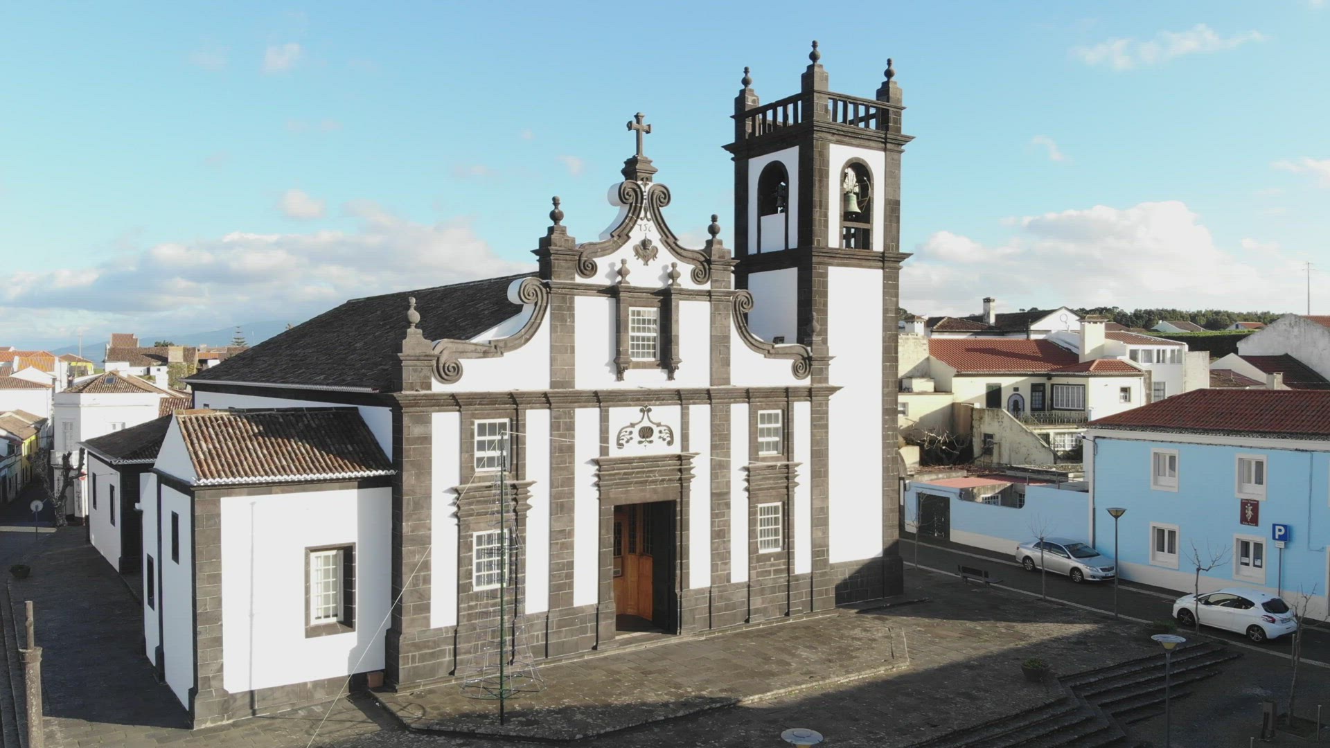 Church of Our Lady of Livramento in Ponta Delgada São Miguel Island in Azores - Ascending panoramic 