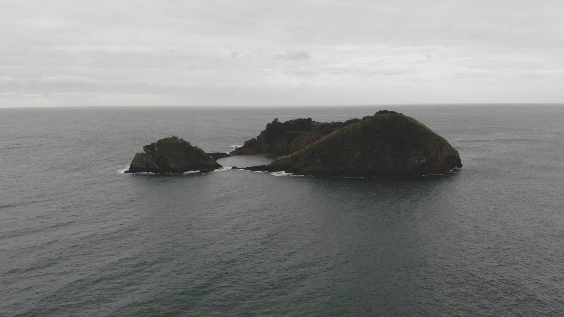 Islet of Vila Franca do Campo, Sao Miguel Island, Azores, Portugal. Aerial view	
