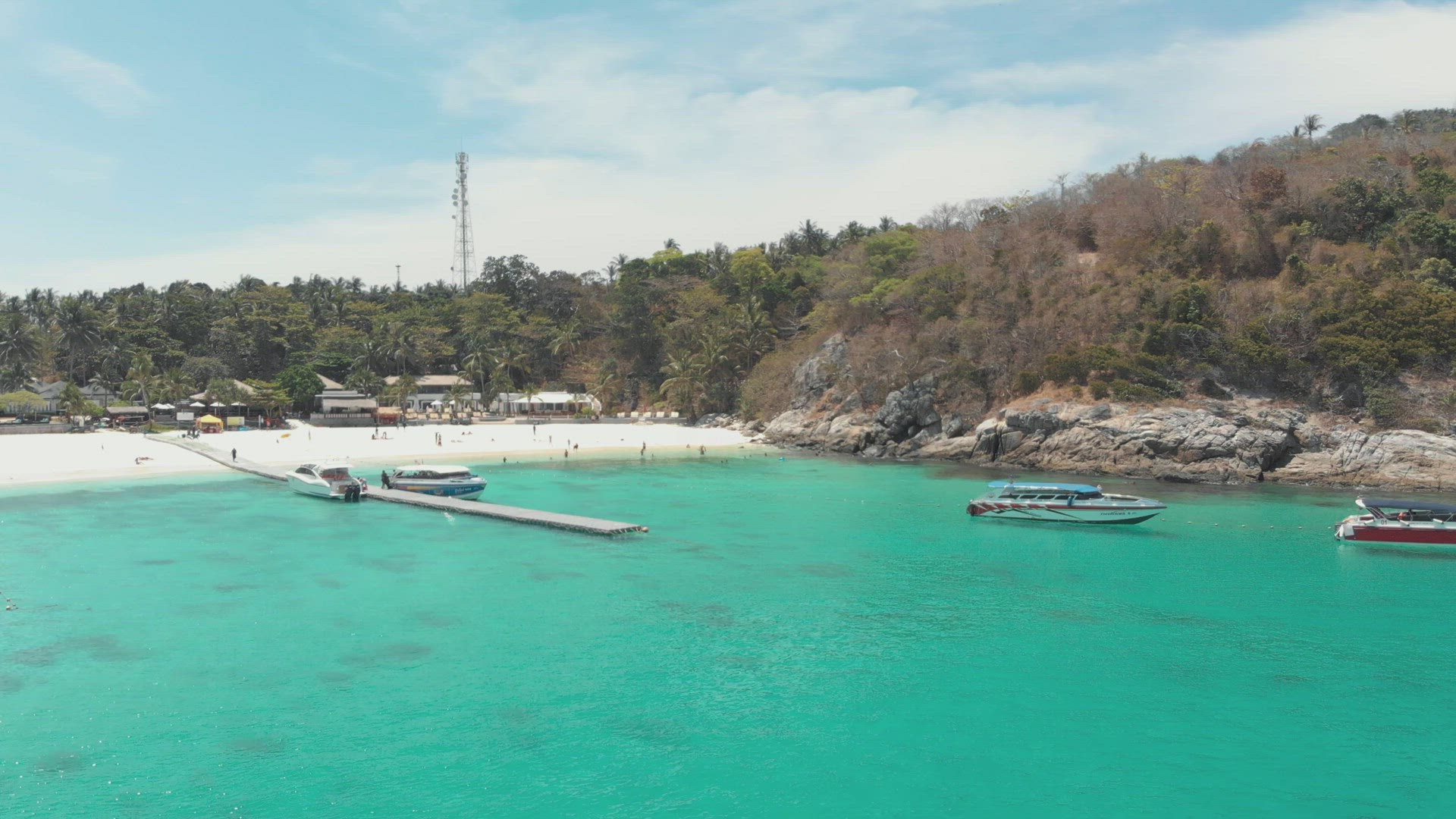 Crystal clear turquoise waters of Koh Racha Yai island. Holidays in diving paradise