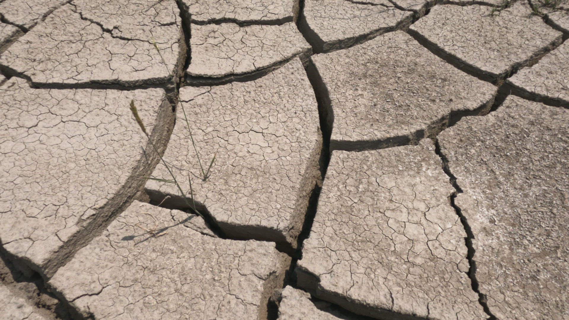 Deep cracks in the mud during drought in Utah