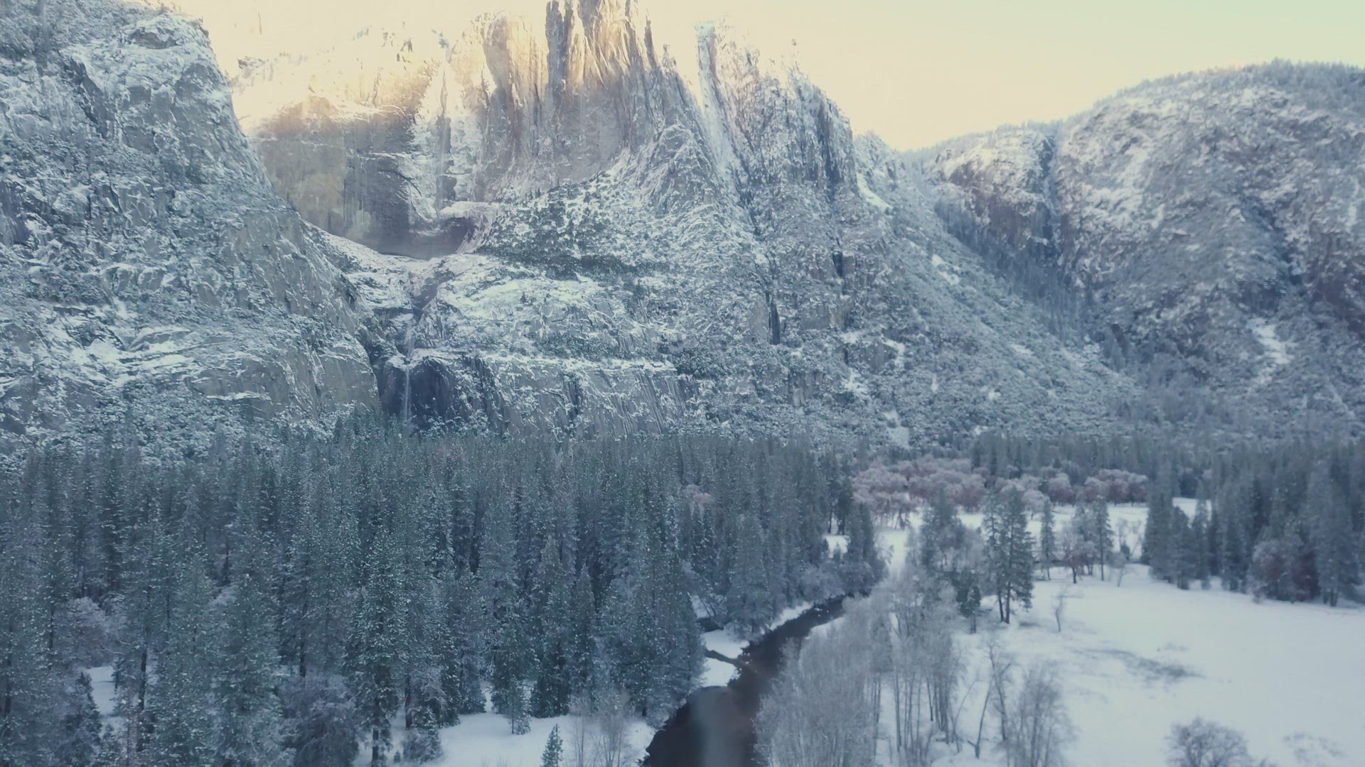 Yosemite Drone during the Winter 