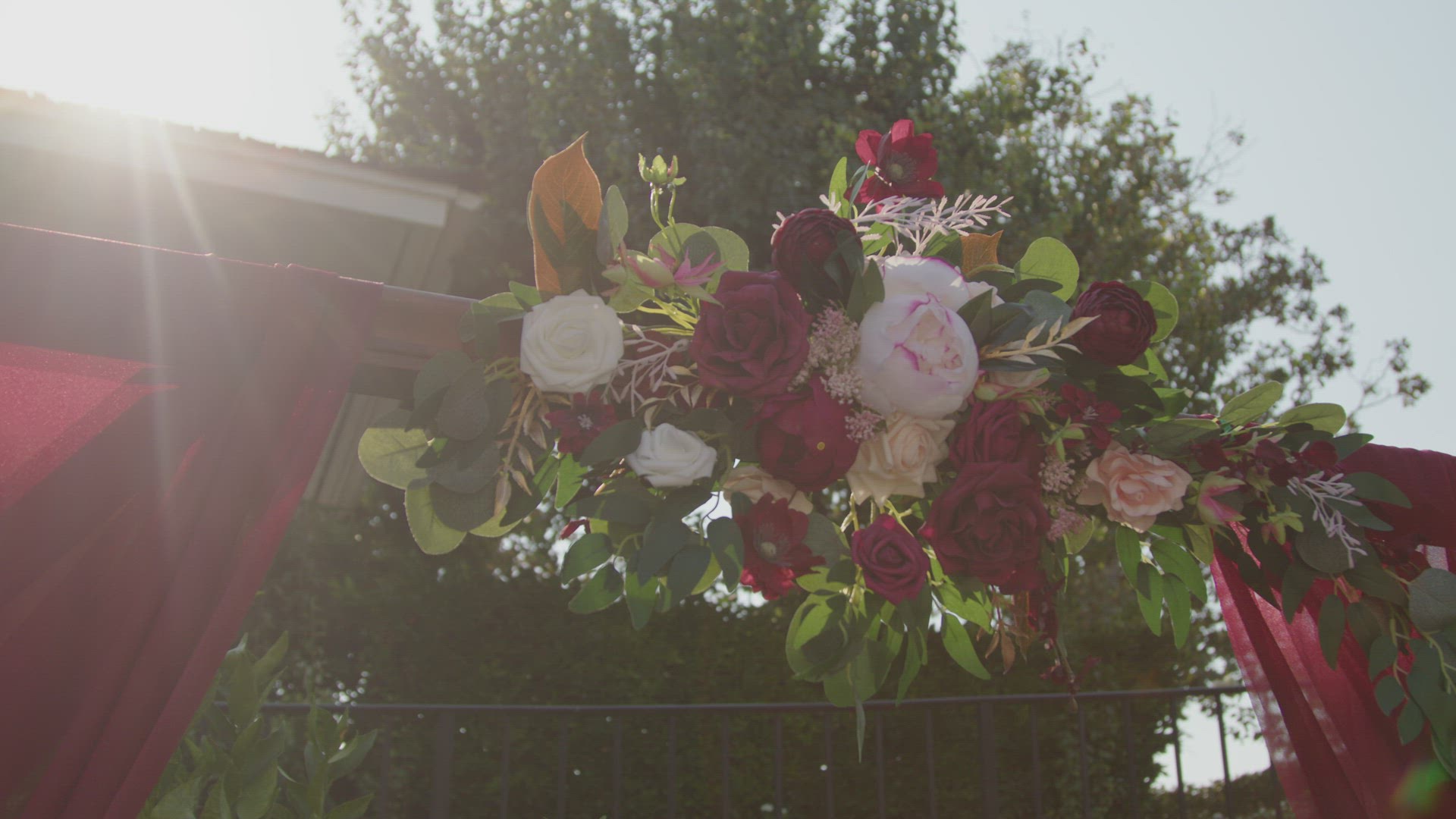 Roses on Wedding Arch