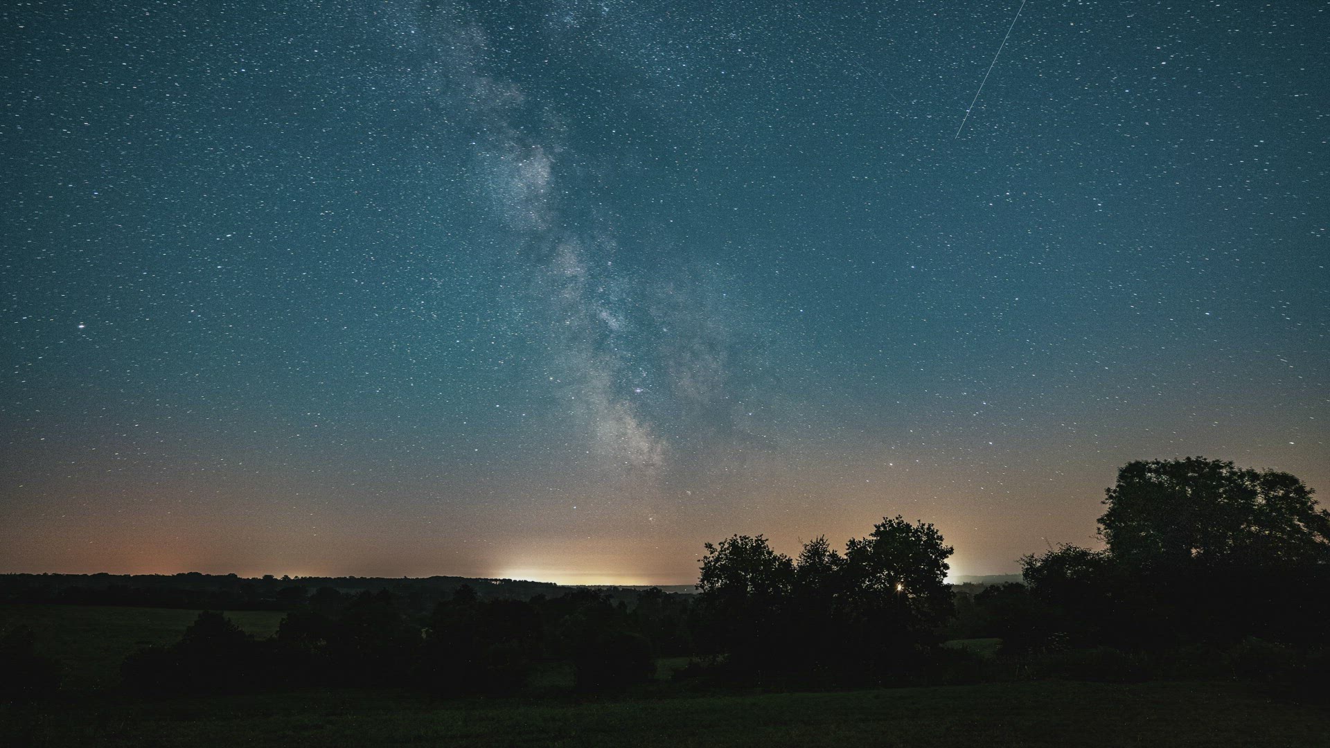 Isigny-Sur-Mer, France, Timelapse - The Milky Way as seen from the countryside of France