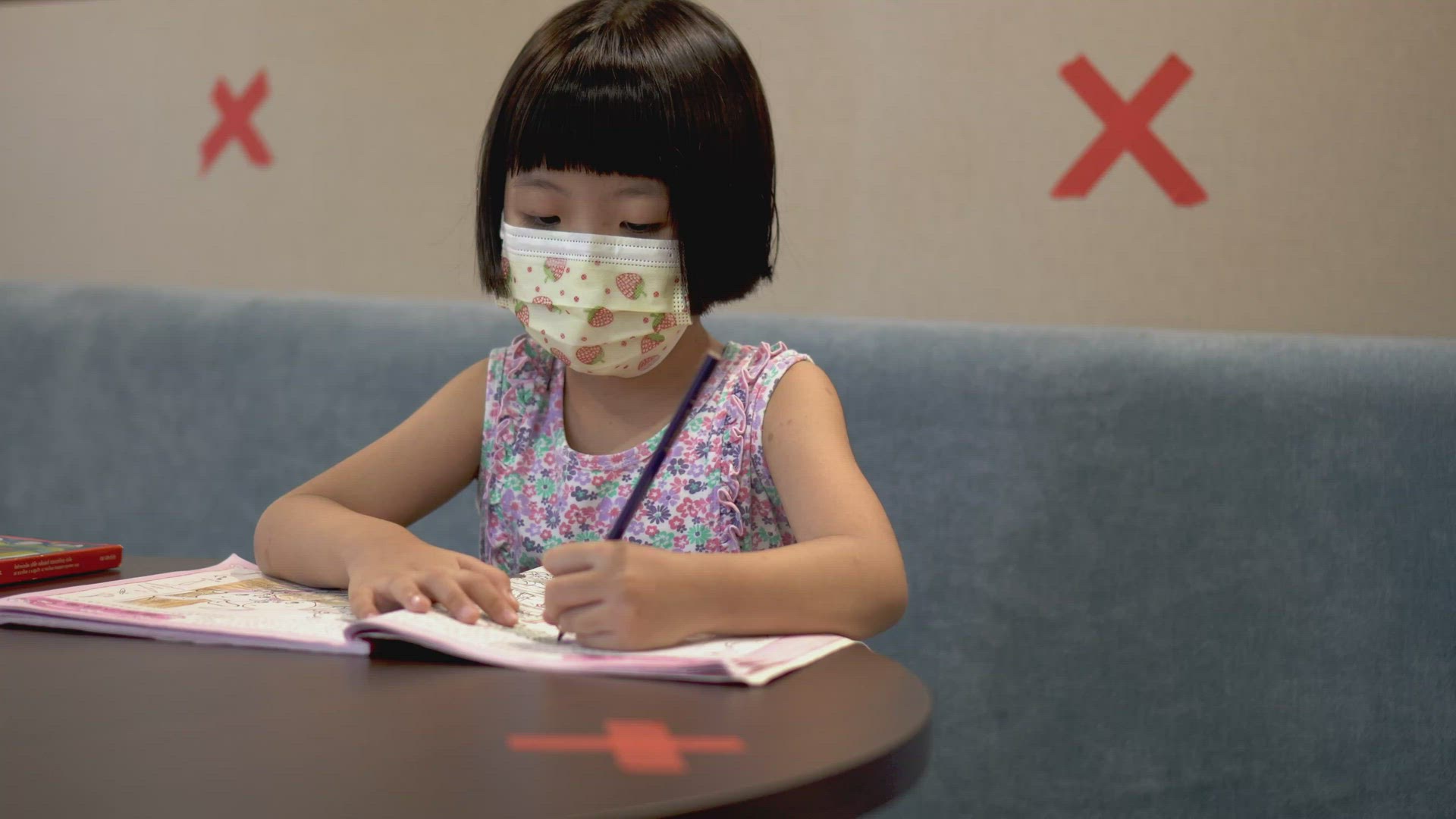 Asian chinese girl drawing