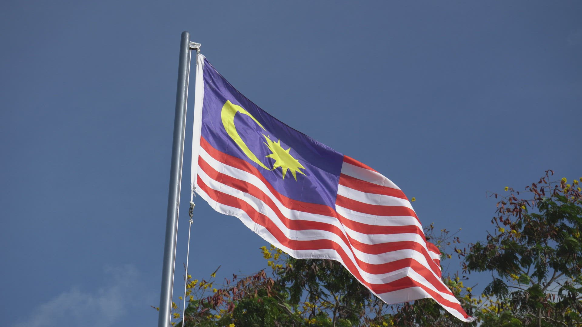 Malaysia flag is waving by wind