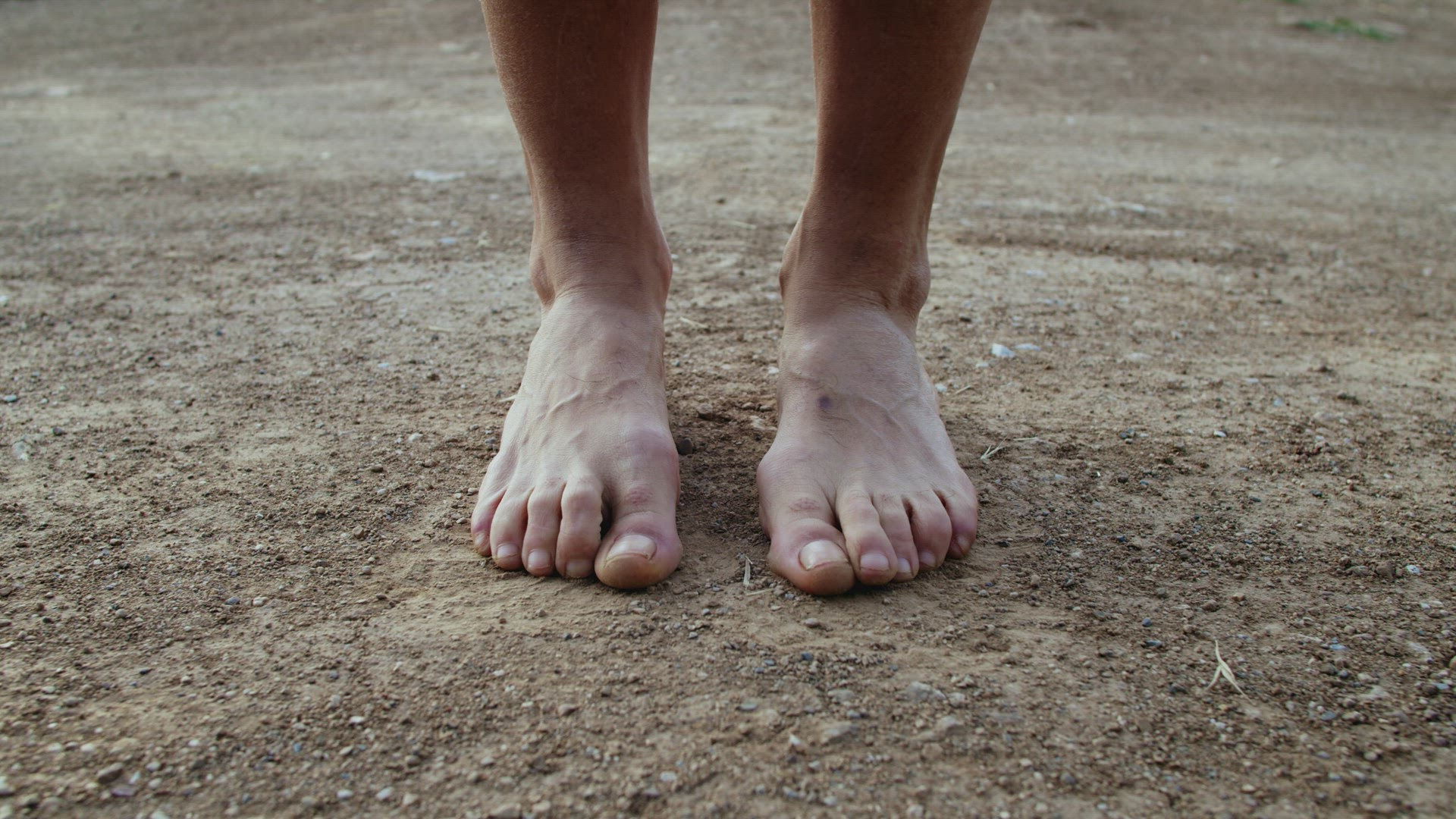 Walking barefoot on land