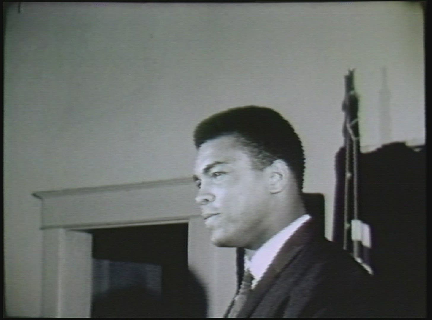 Muhammad Ali speaks to congregation during nationwide tour to spread the word of Elijah Muhammad