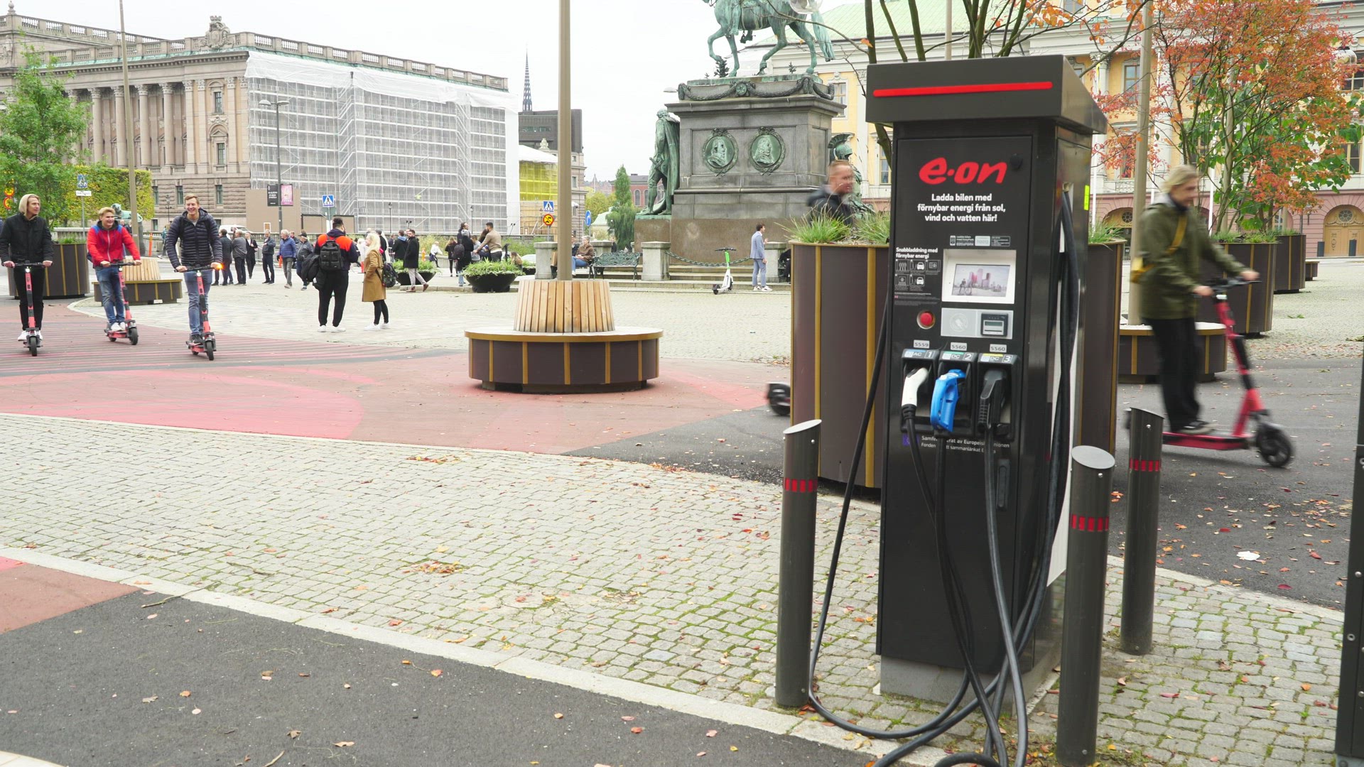 charging station in central Stockholm