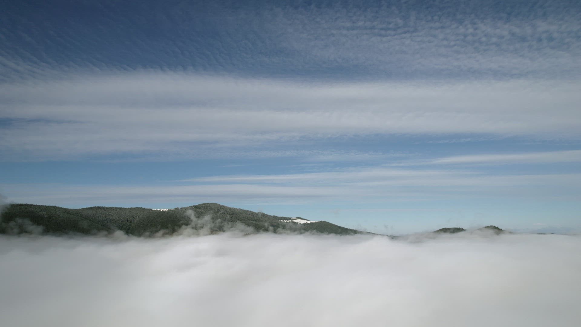 Aerial View Beautiful Clouds Above The Clear Sky