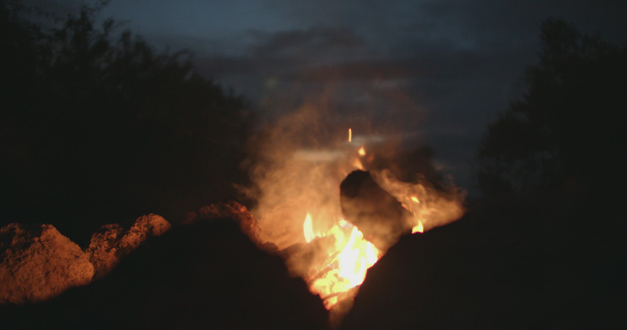 Bonfire at dusk