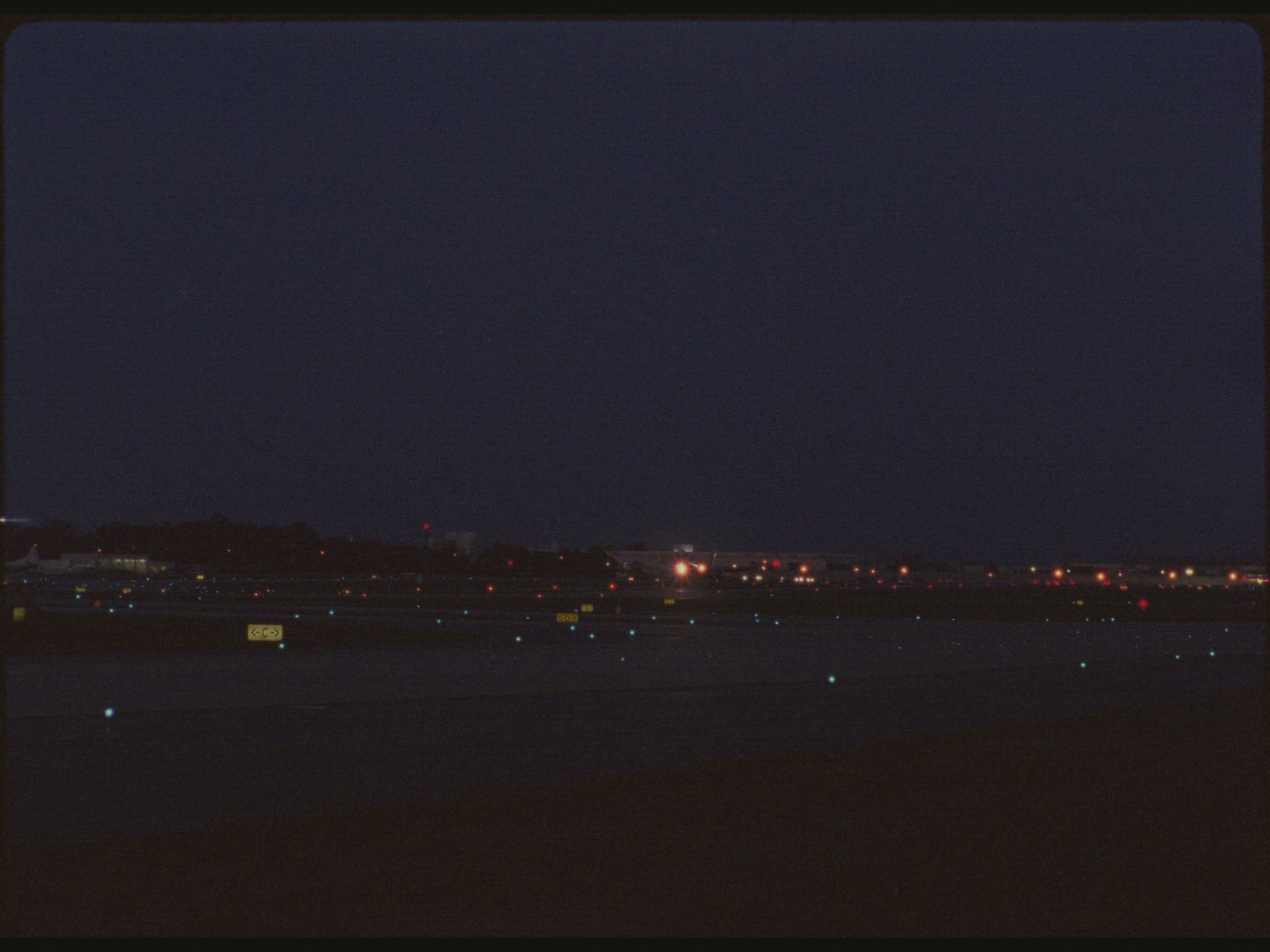 Plane Landing at Night 