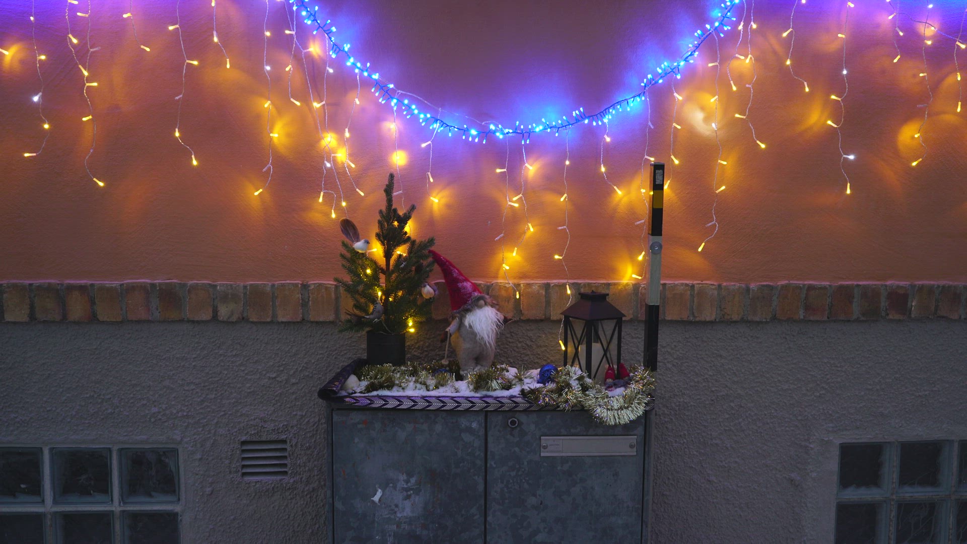 christmas decoration on electrical box