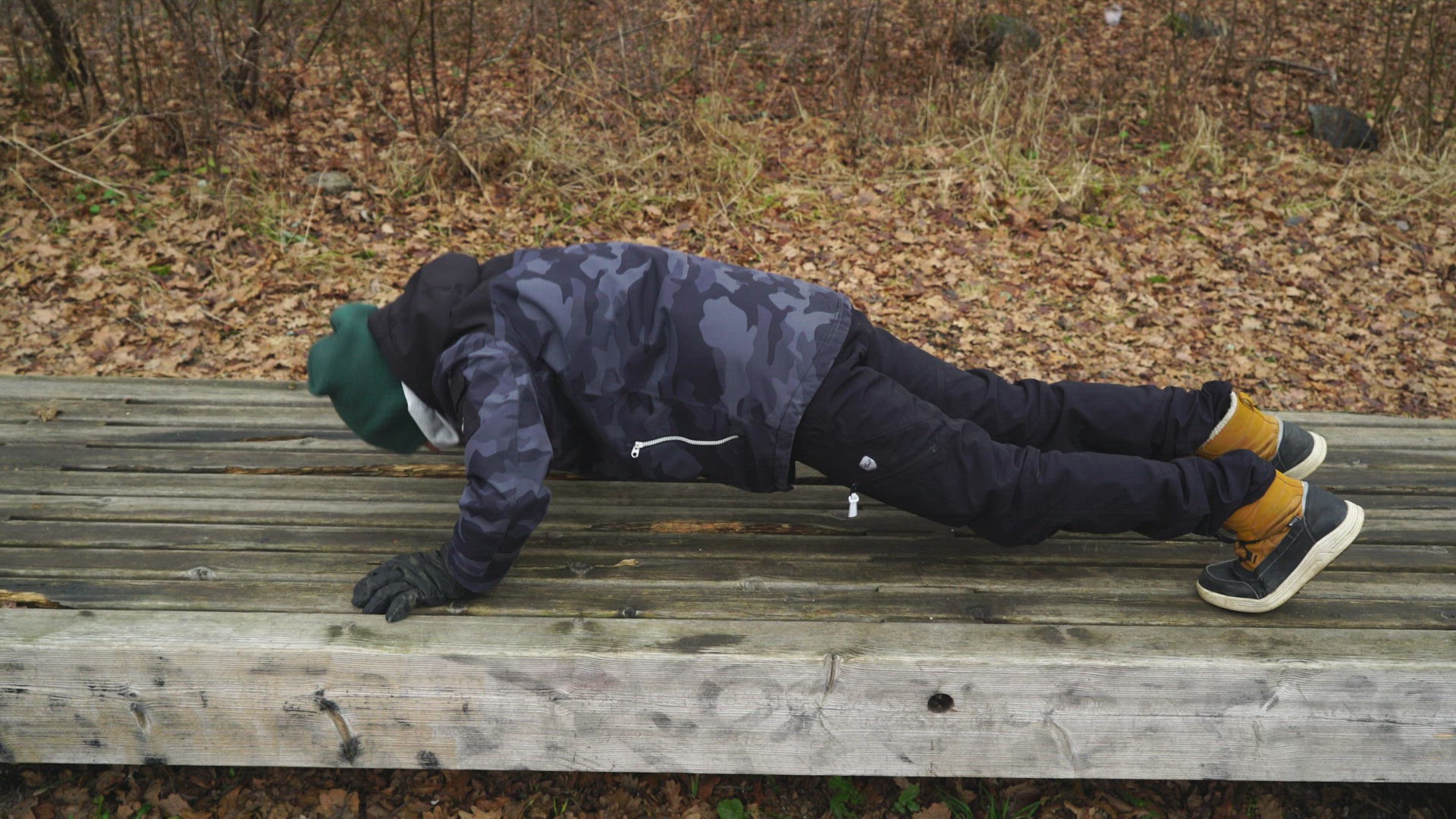 boy doing pushups - gives up