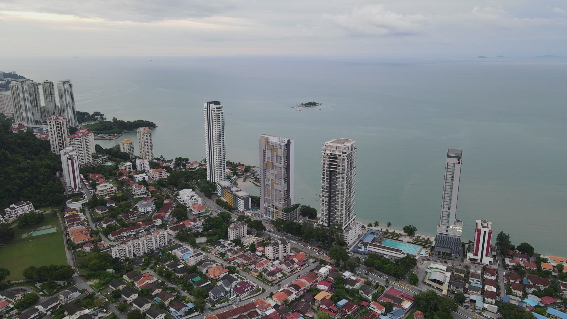 Aerial view condominium and residential area