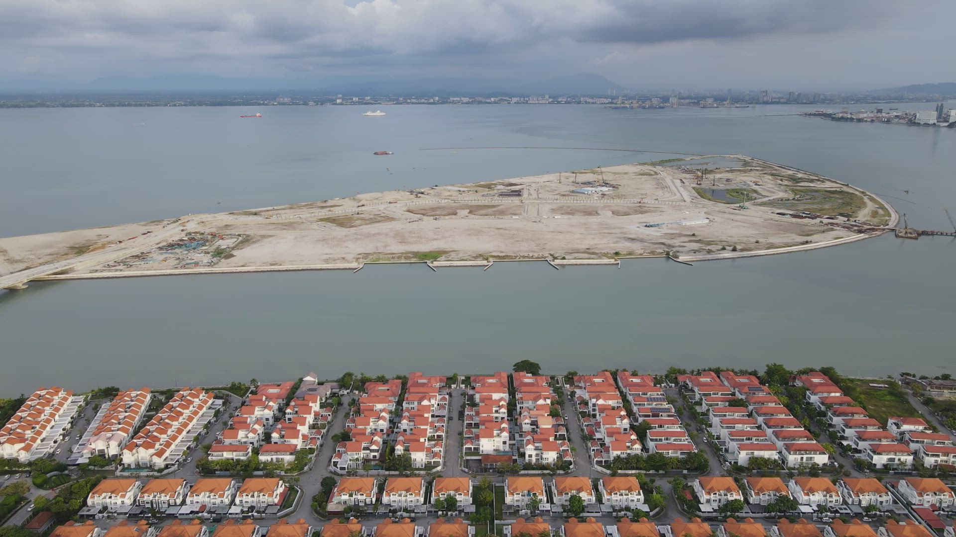 Aerial view reclamation land