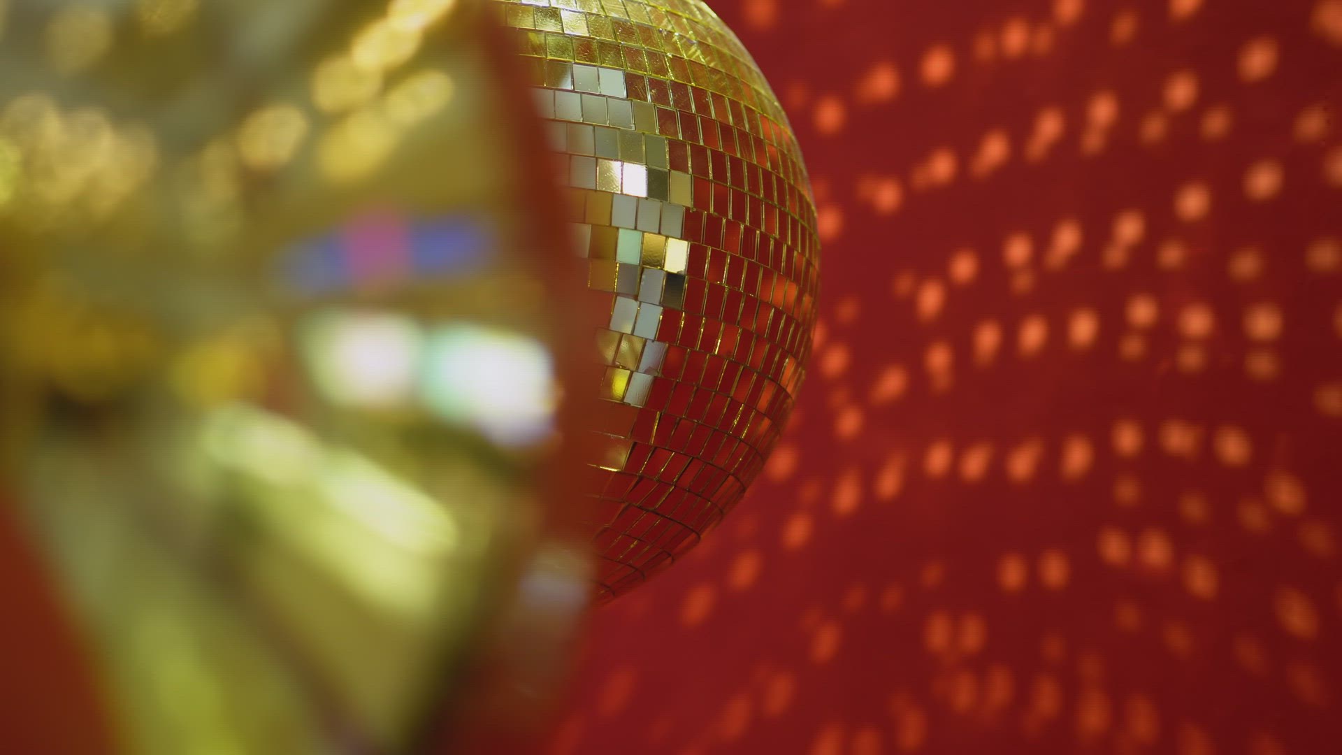 Gold globe with reflection of light