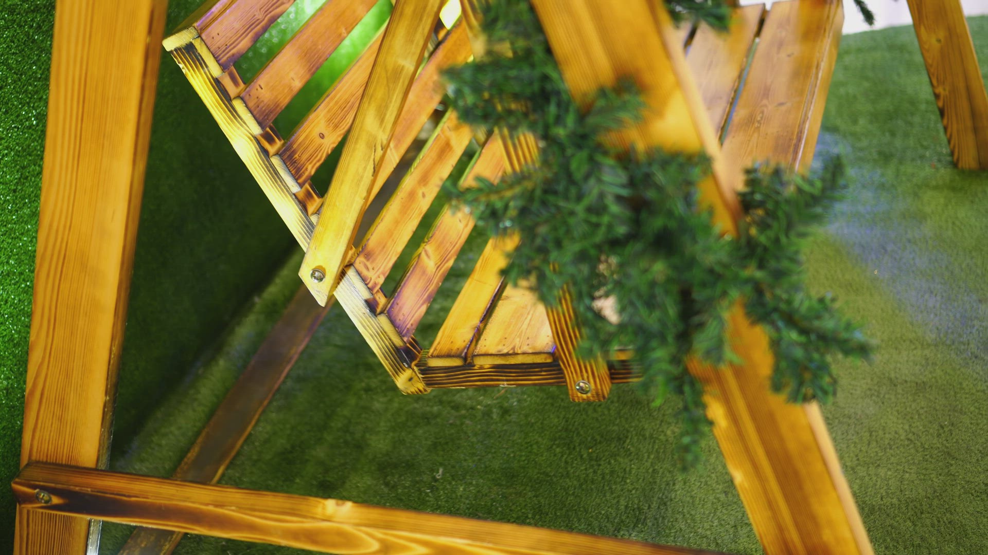 Selection focus the wooden bench motion