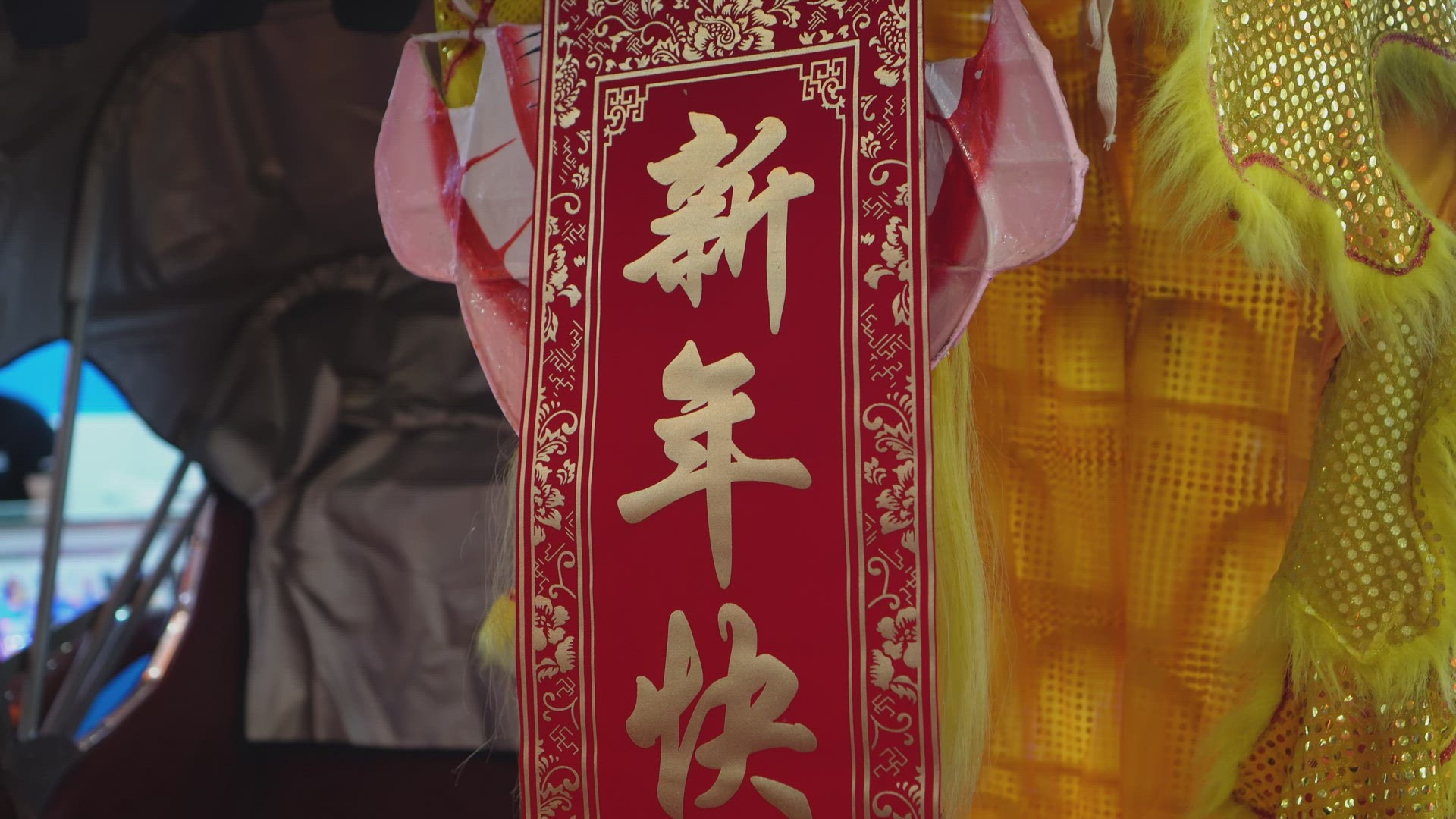 Spring scrolls with word mean Happy ChInese New Year