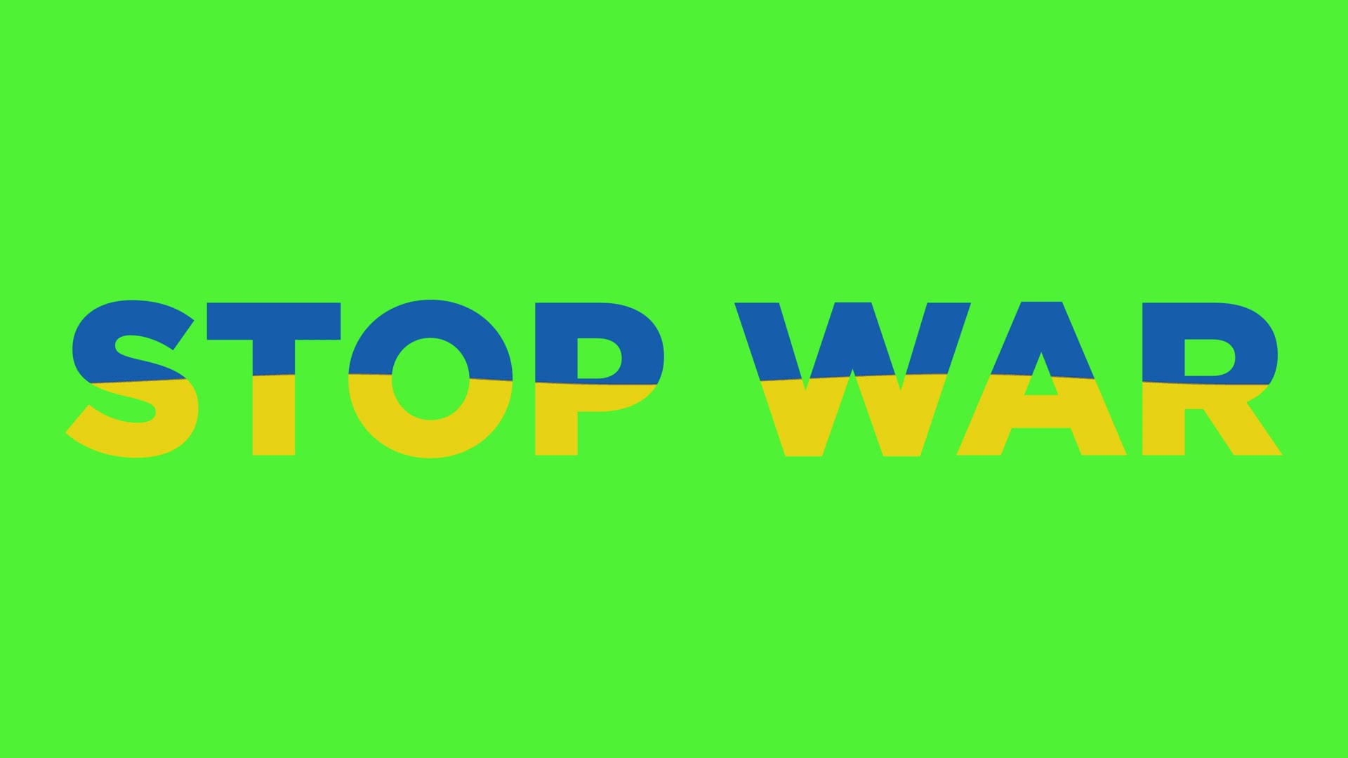 Stop war word with blue and yellow wave