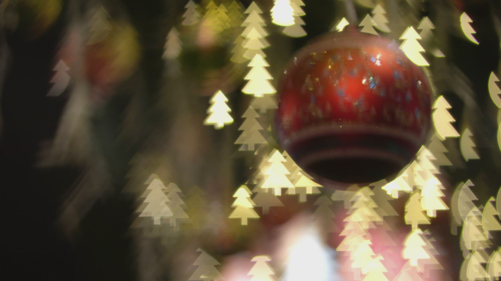 Christmas ball decoration with tree background