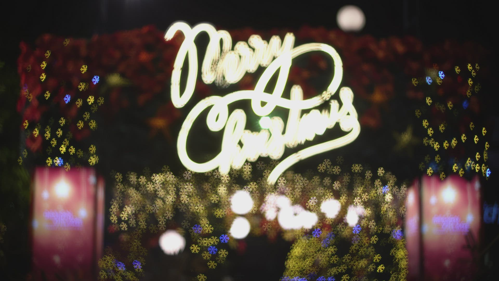 Defocus Merry christmas background in colorful blinking light