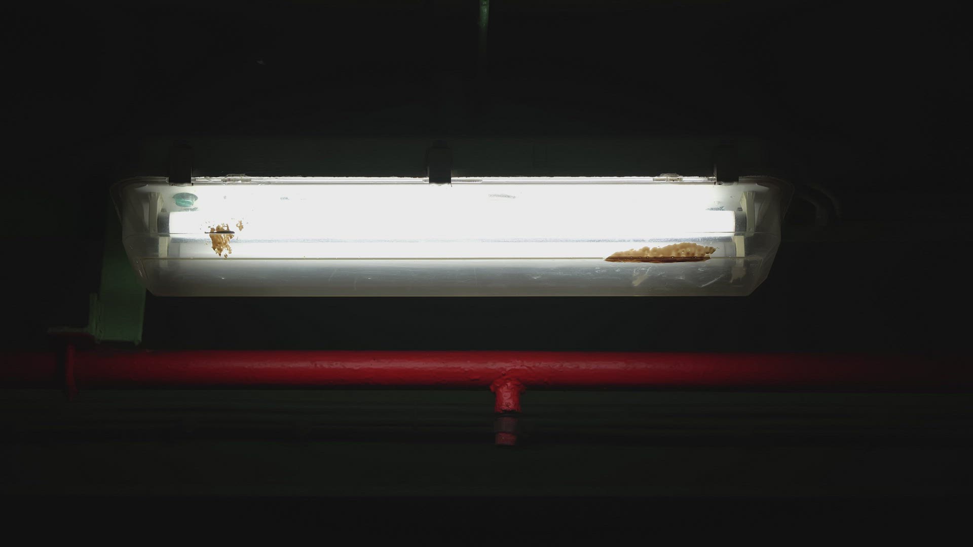 Flickering lamp at night