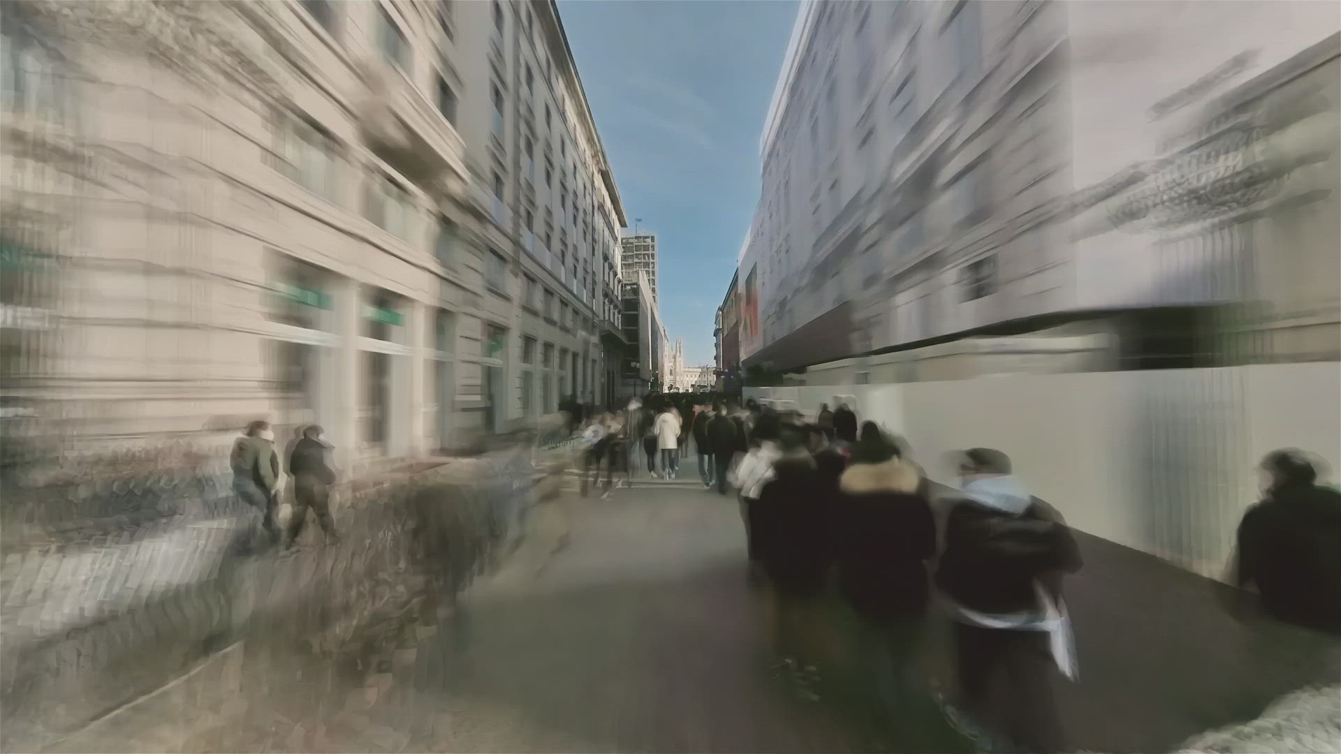 Milan, Italy, Hyperlapse - First person hyperlapse of the Piazza Duomo in Milan in Milan during a su