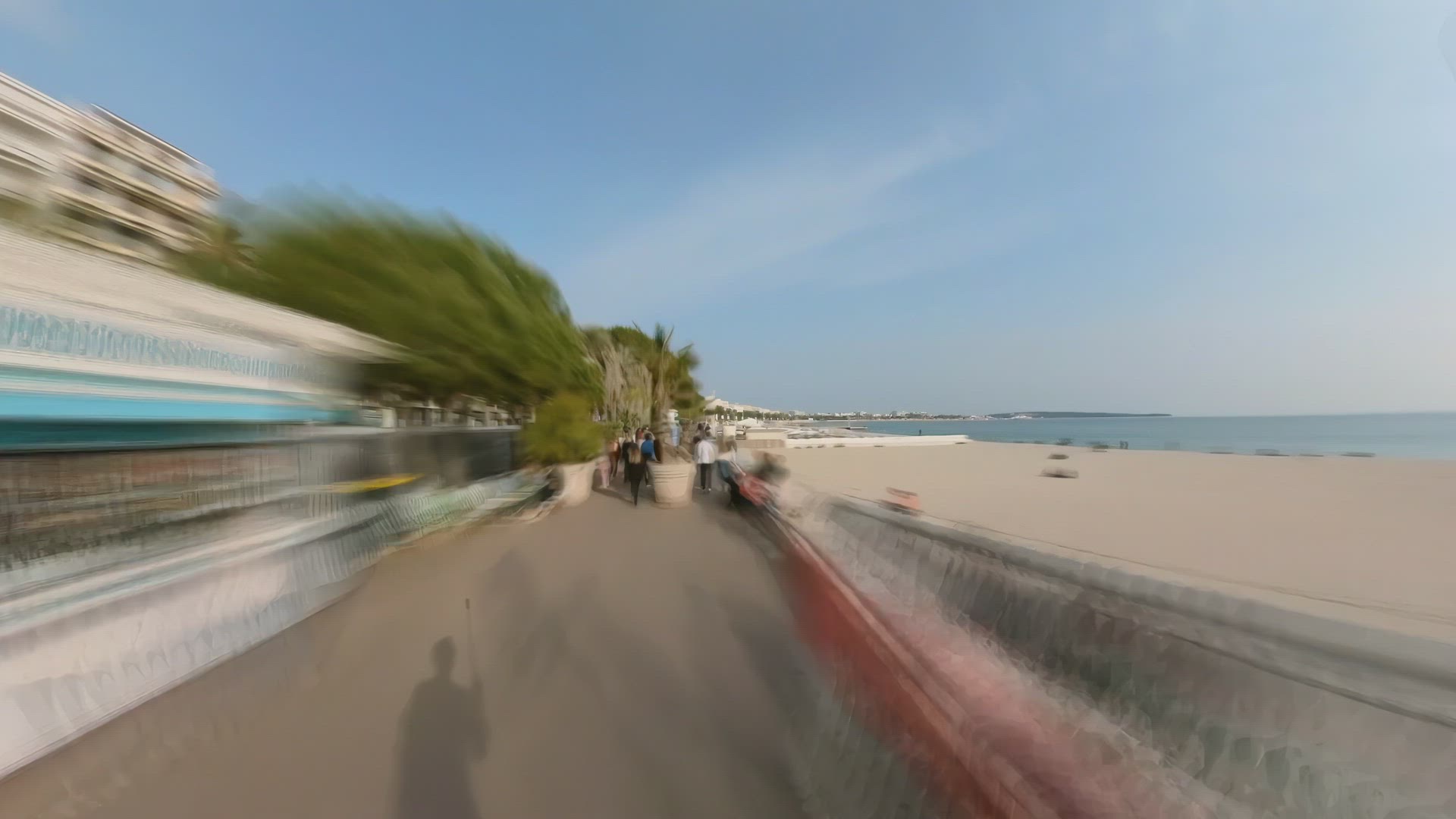 Cannes, France, Hyperlapse - First person hyperlapse of the pedestrian streets of the croisette in C