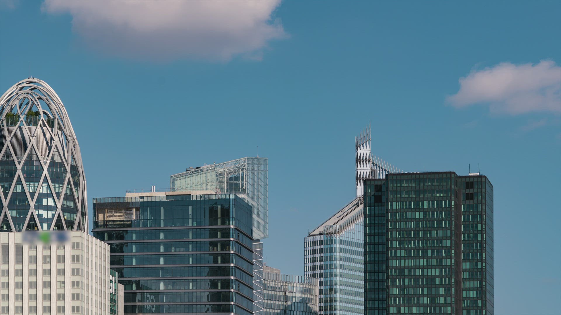 Paris La Defense, France, Timelapse - The Skyscrappers of the financial district called la Defense d