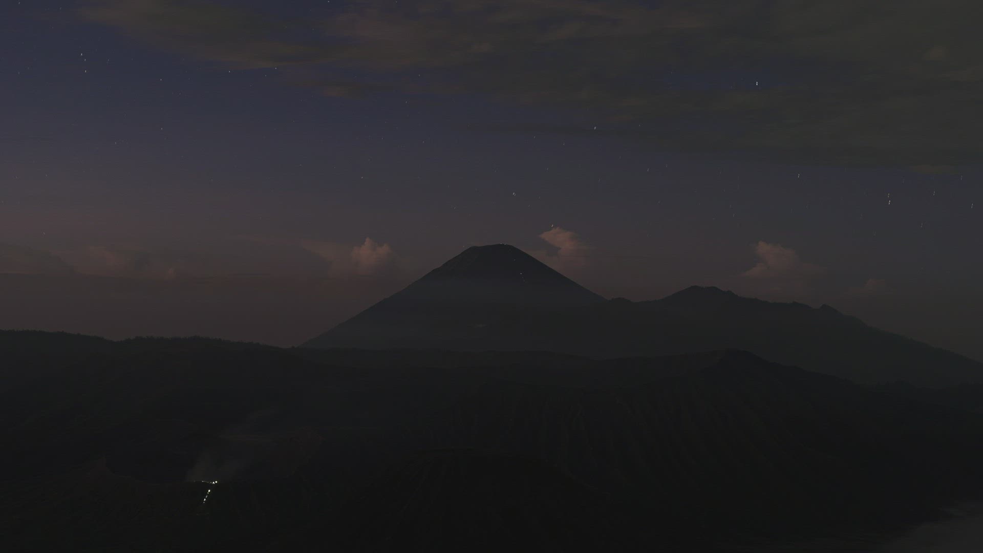 Bromo Tengger Semeru National Park, Indonesia, Timelapse - The Mount Bromo volcano during the sunris