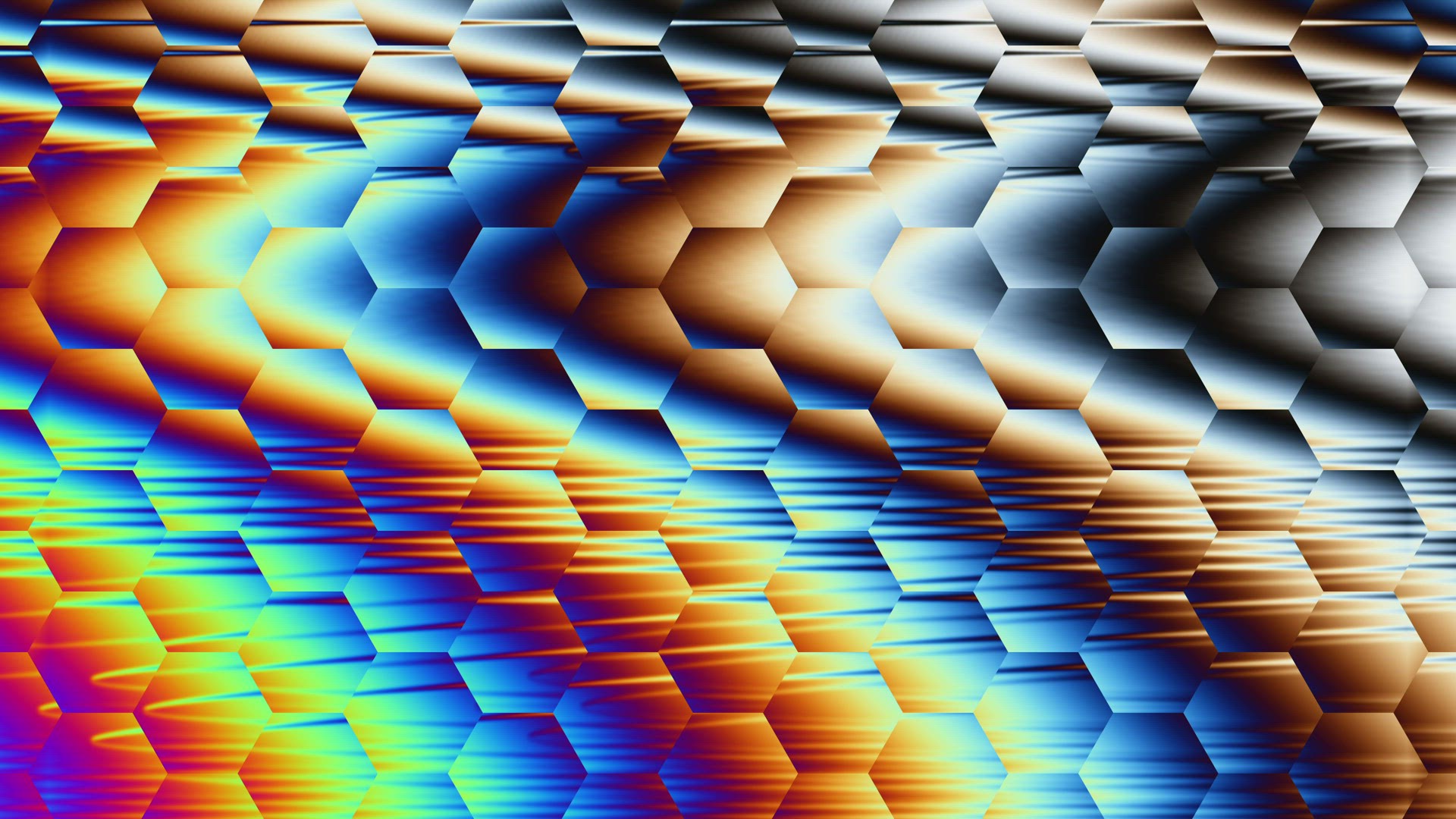 Hex pattern with colorful background