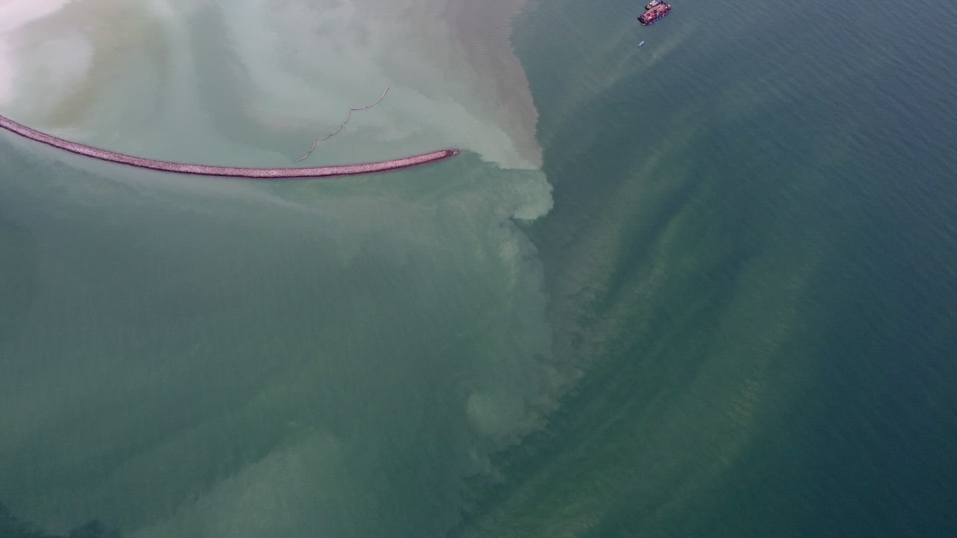 Aerial view reclamation activity happen