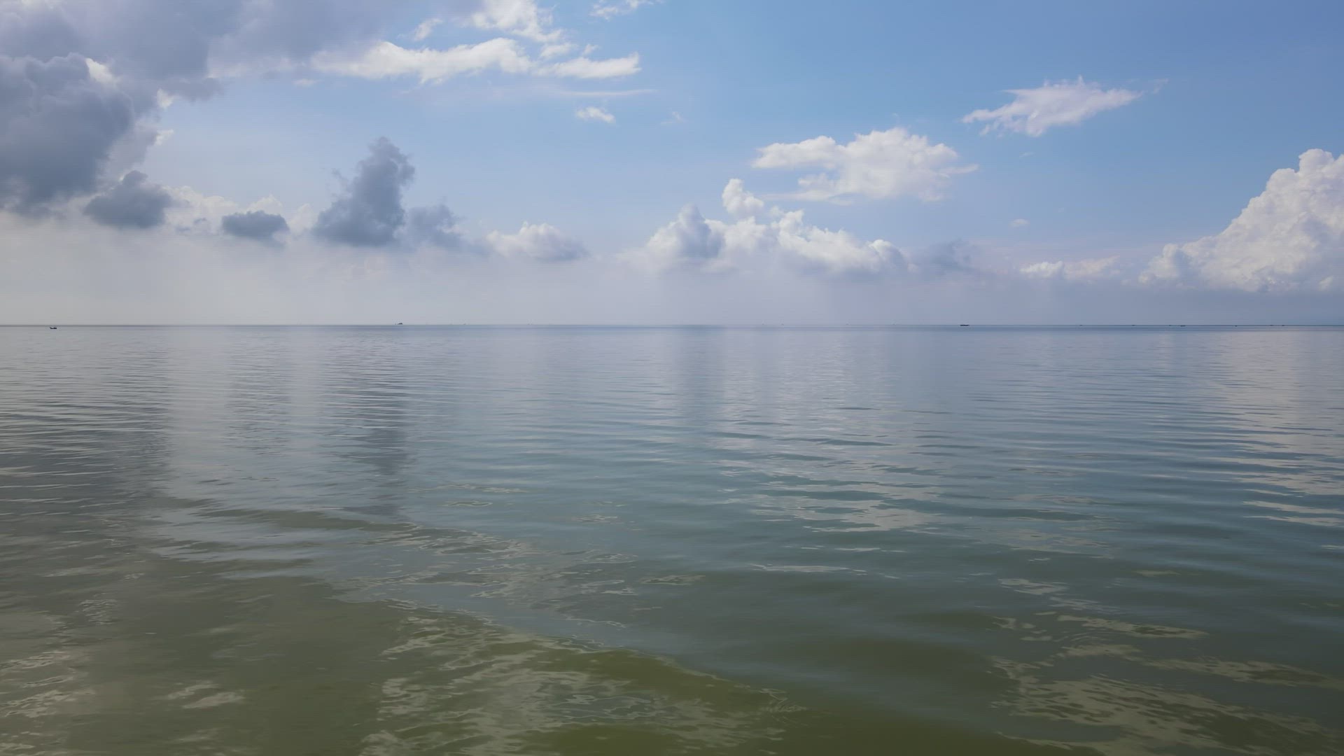 Move at the calm sea in blue day