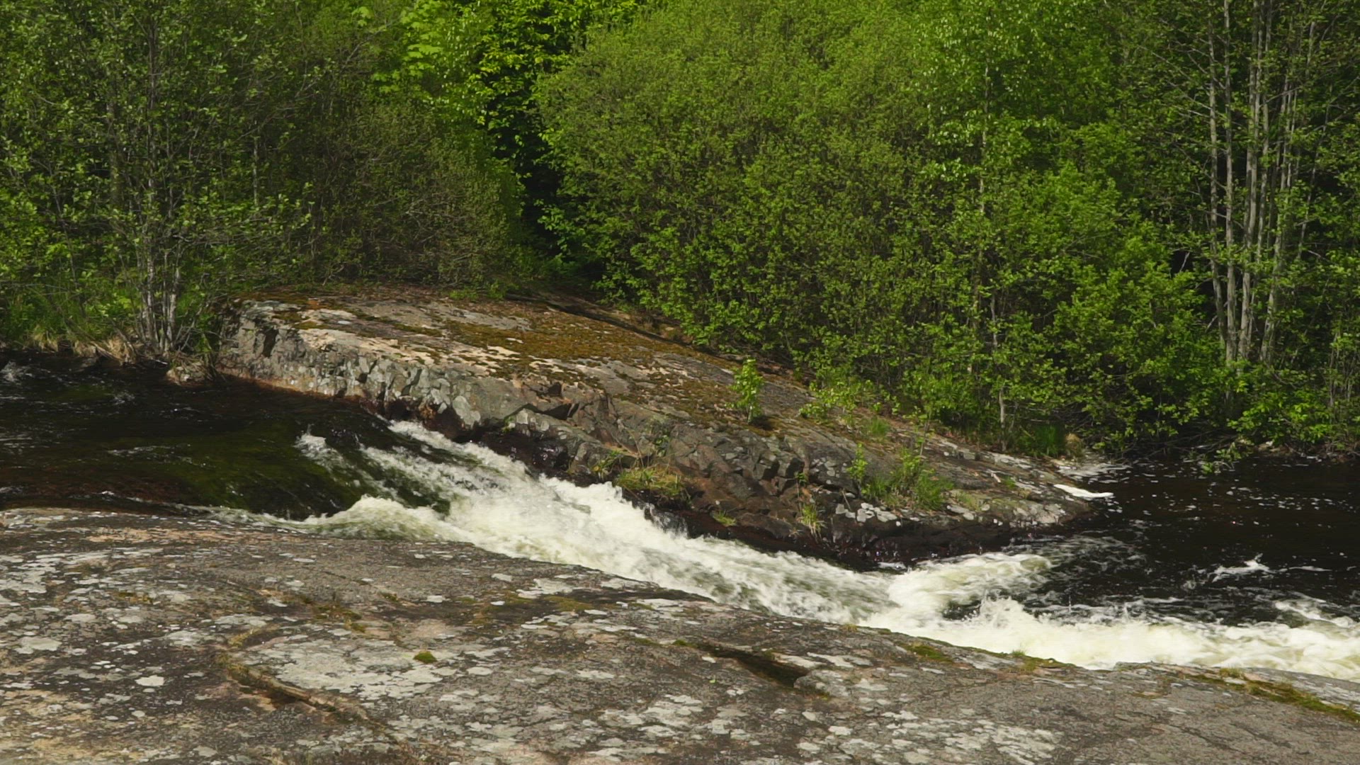 small waterfall in river - streaming water
