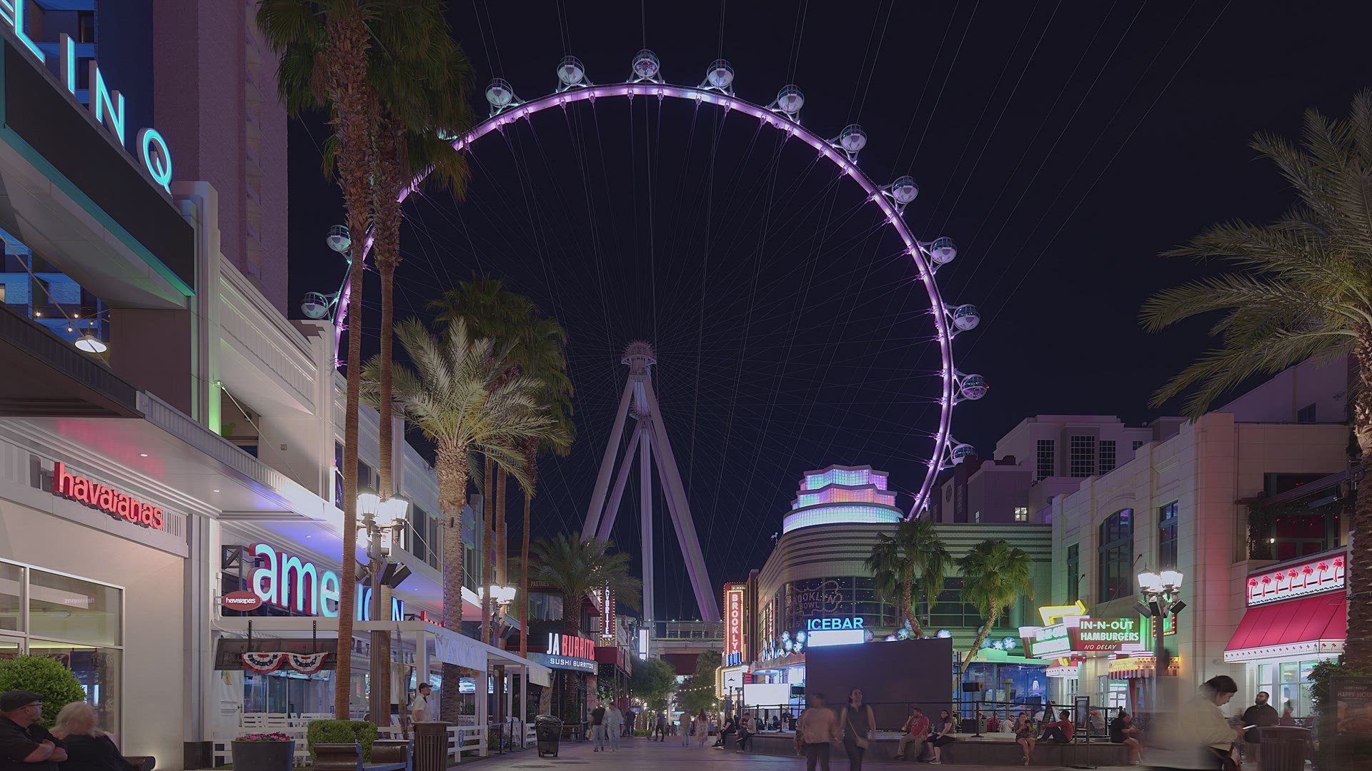 The High Roller observation wheel at The LINQ Time lapse  8k